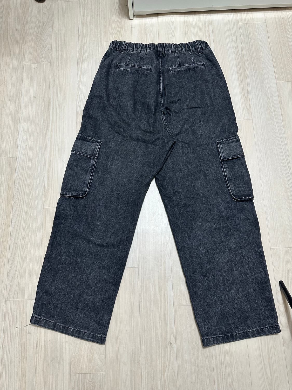 라퍼지스토어 인시전 와이드 카고 데님팬츠 블랙 L 상품이미지4