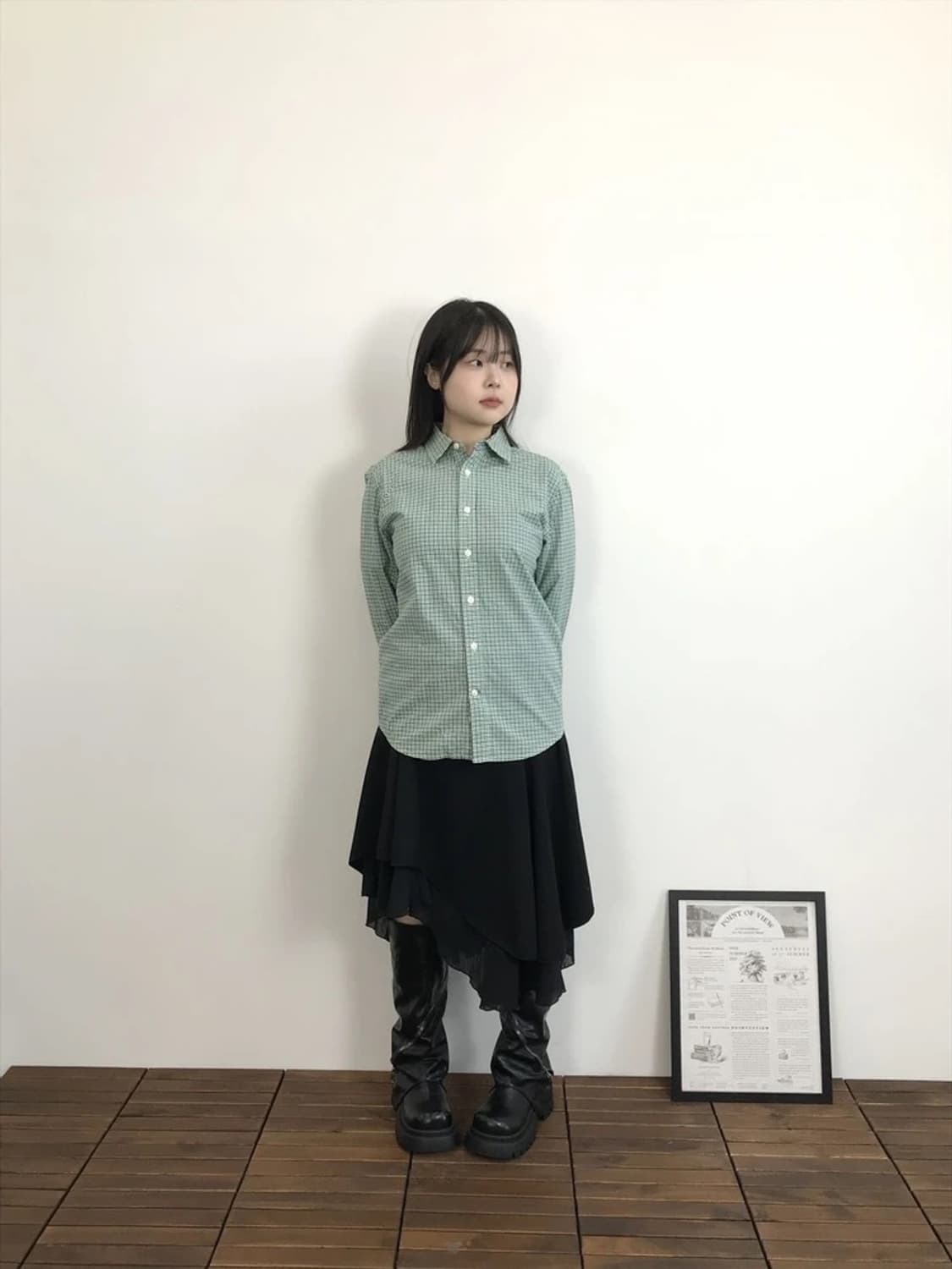 Gap Green Check Shirt 상품이미지1