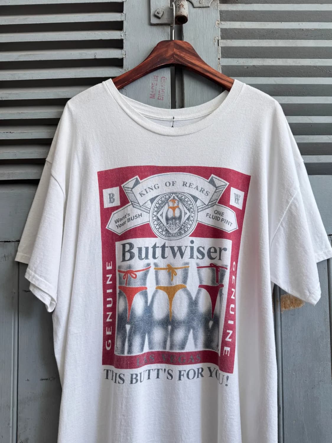 [XL]USA 빈티지 Buttwiser 버드와이저 패러디 티셔츠 상품이미지1