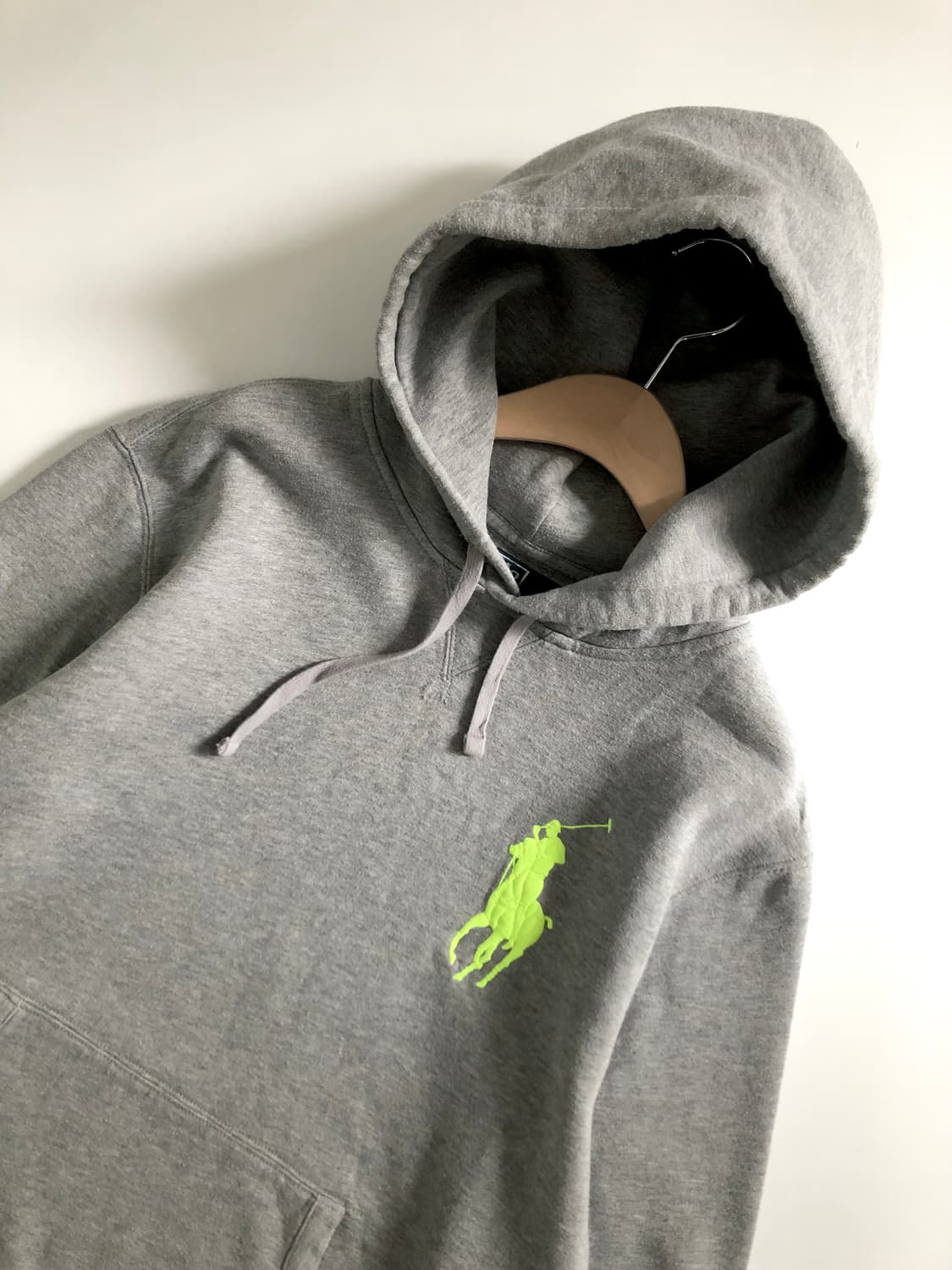 Polo 폴로 랄프로렌 네온 빅포니 그레이 컬러 후드집업 상품이미지4