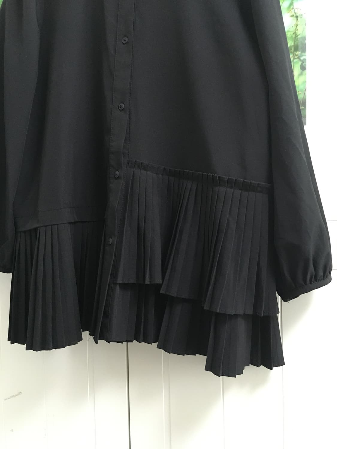 일본빈티지 블랙 원피스 블라우스 플리츠 cos꼼데유니클로 상품이미지4