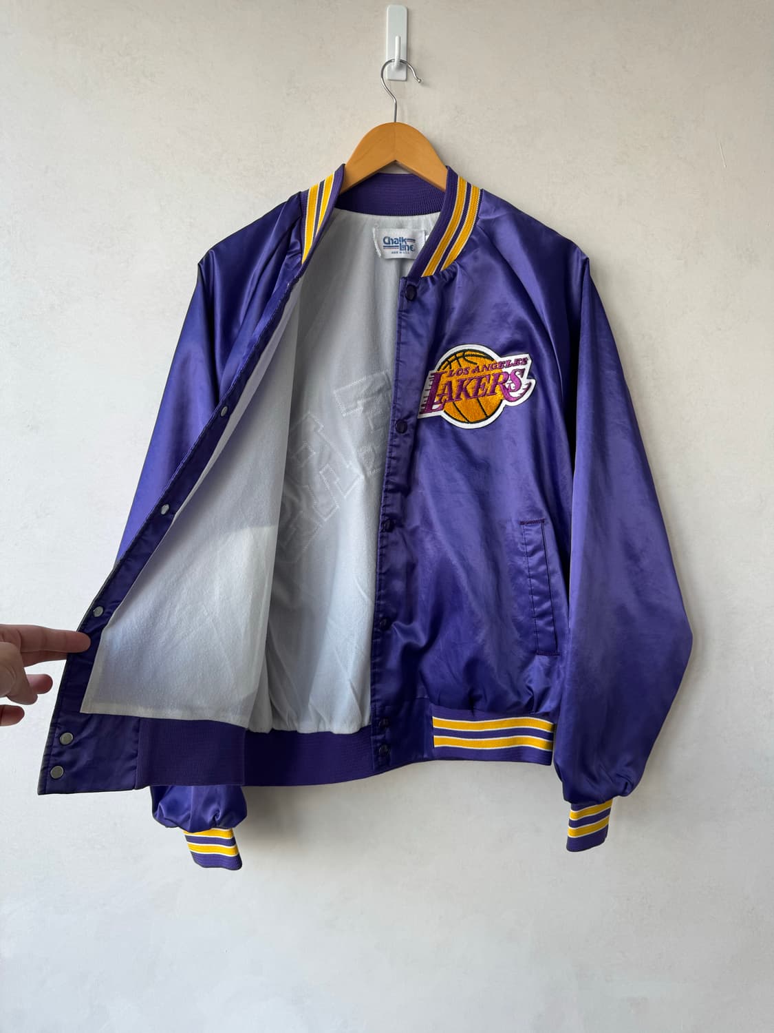 90s Chalk Line Lakers 바시티 자켓 상품이미지6