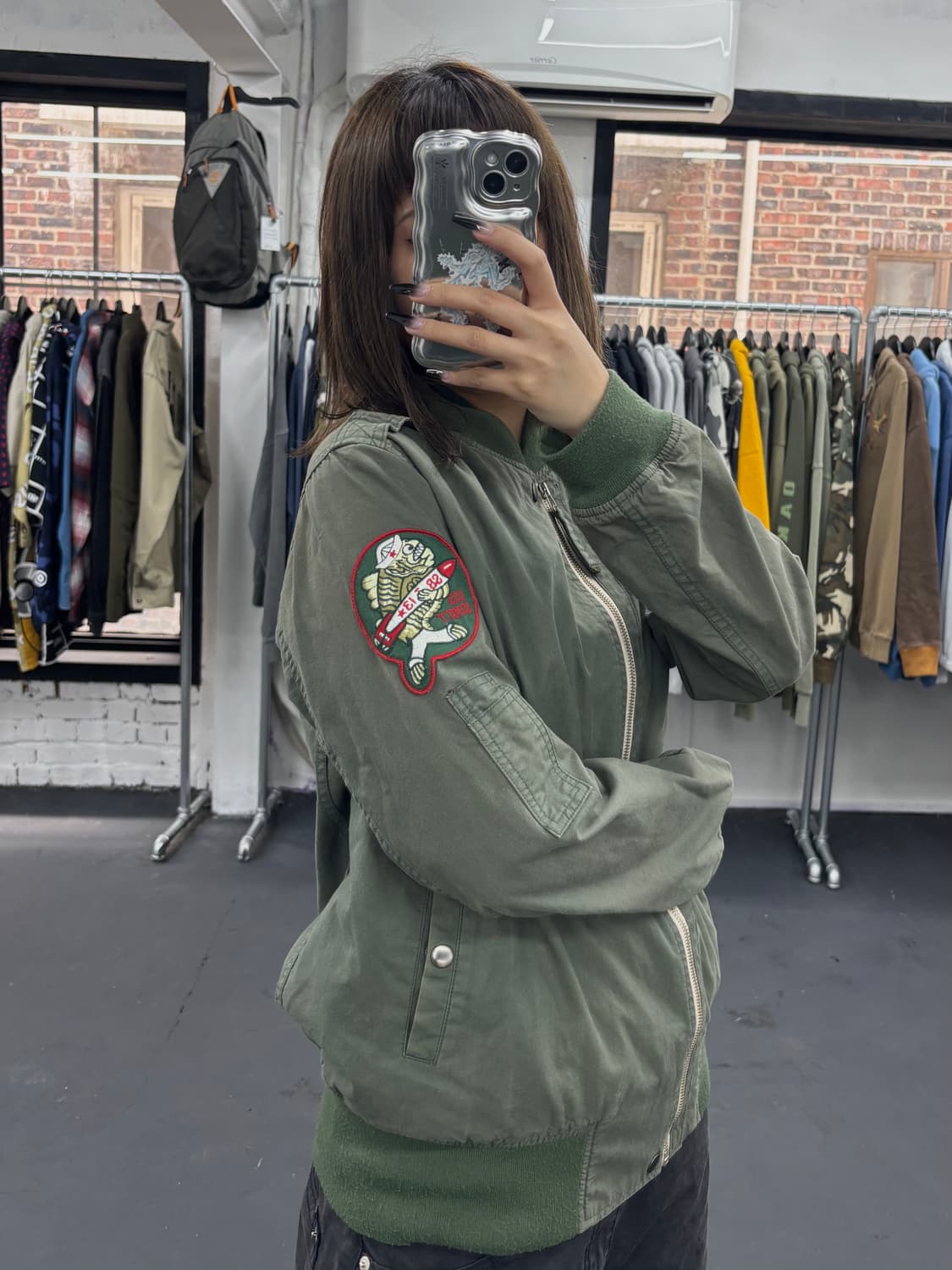 Schott 쇼트 Ma-1 블루종 자켓 상품이미지3