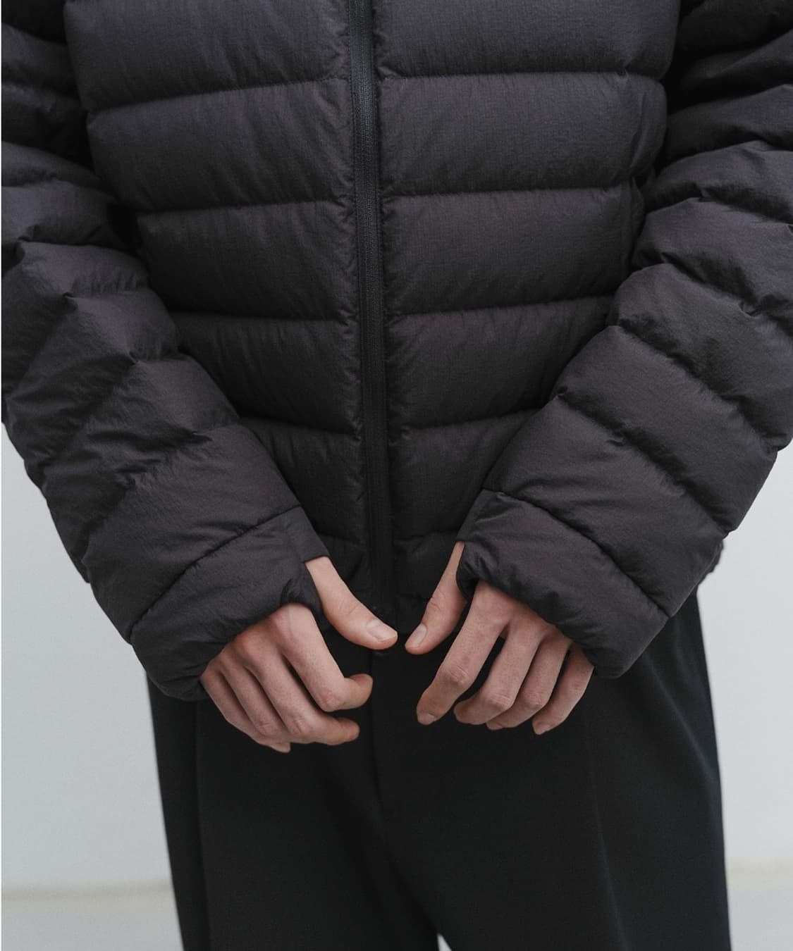 [2] 어나더오피스 클라우디 패널 다운 자켓 블랙 새상품 상품이미지6