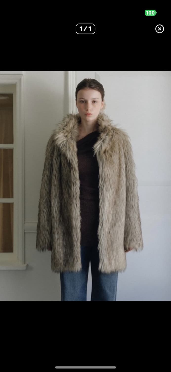 스튜디오테이블 롱헤어 퍼자켓 퍼코트 베이지 상품이미지2