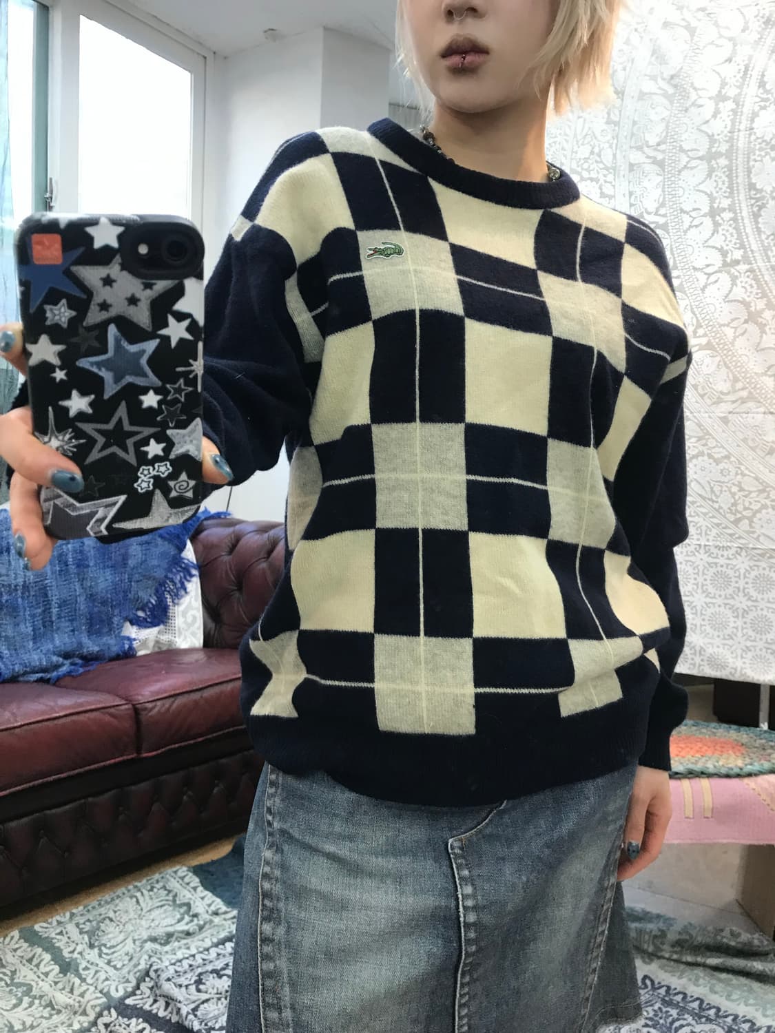 라코스테 서광 체크 니트  상품이미지1