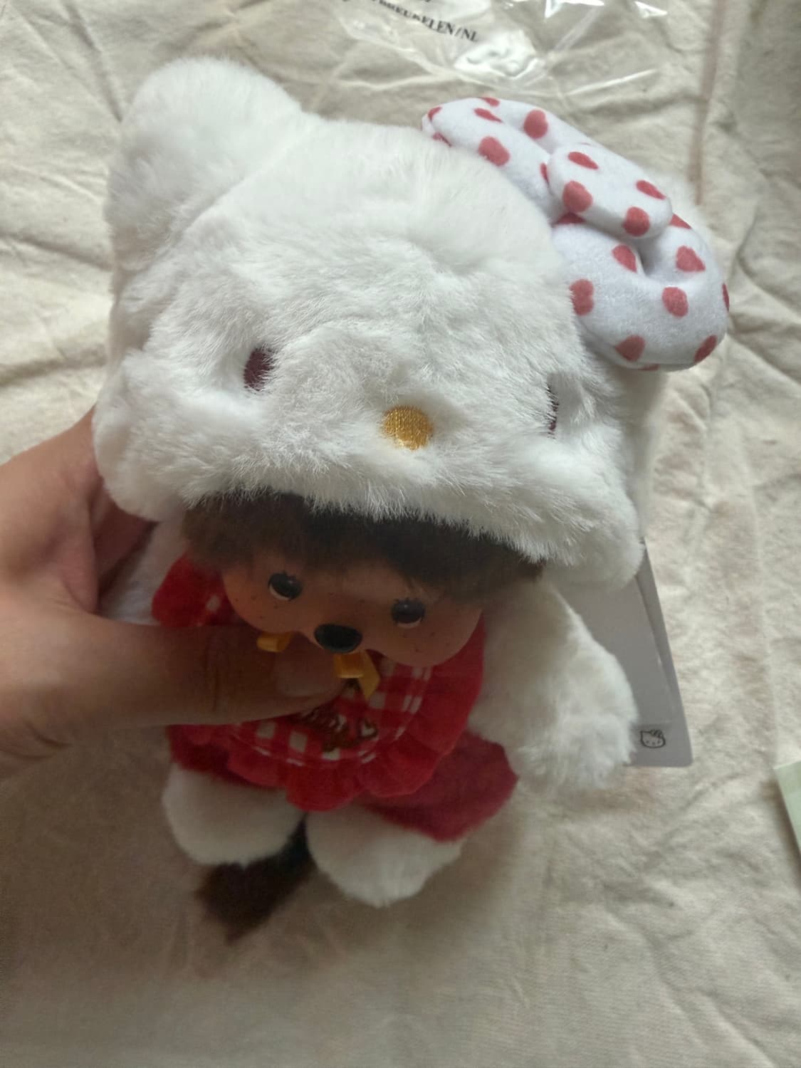 몬치치 헬로키티 깅엄 체크 S 인형 새제품 상품이미지2
