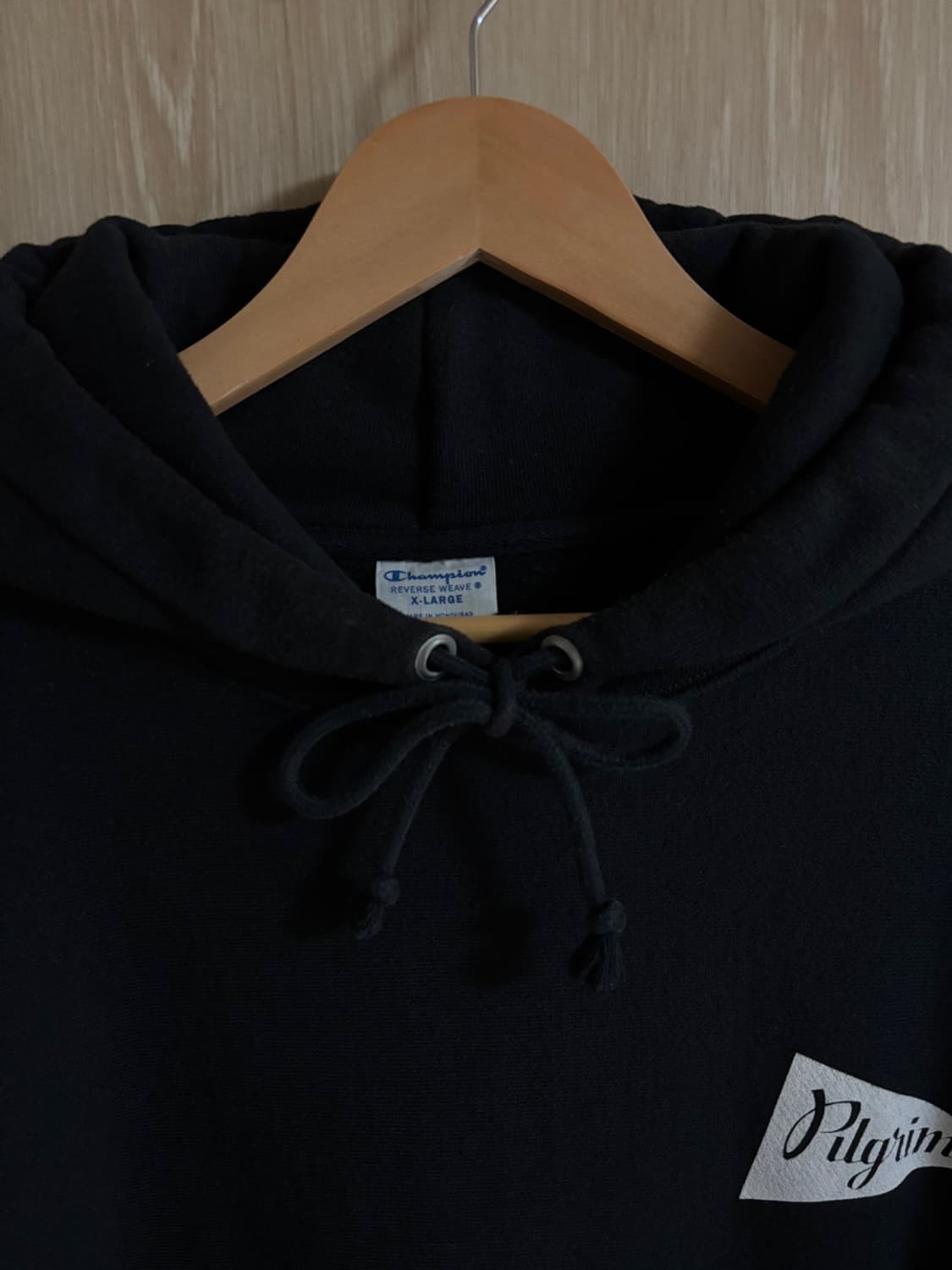 필그림 Pilgrim x Champion 리버스위브 후드 블랙 XL 상품이미지2