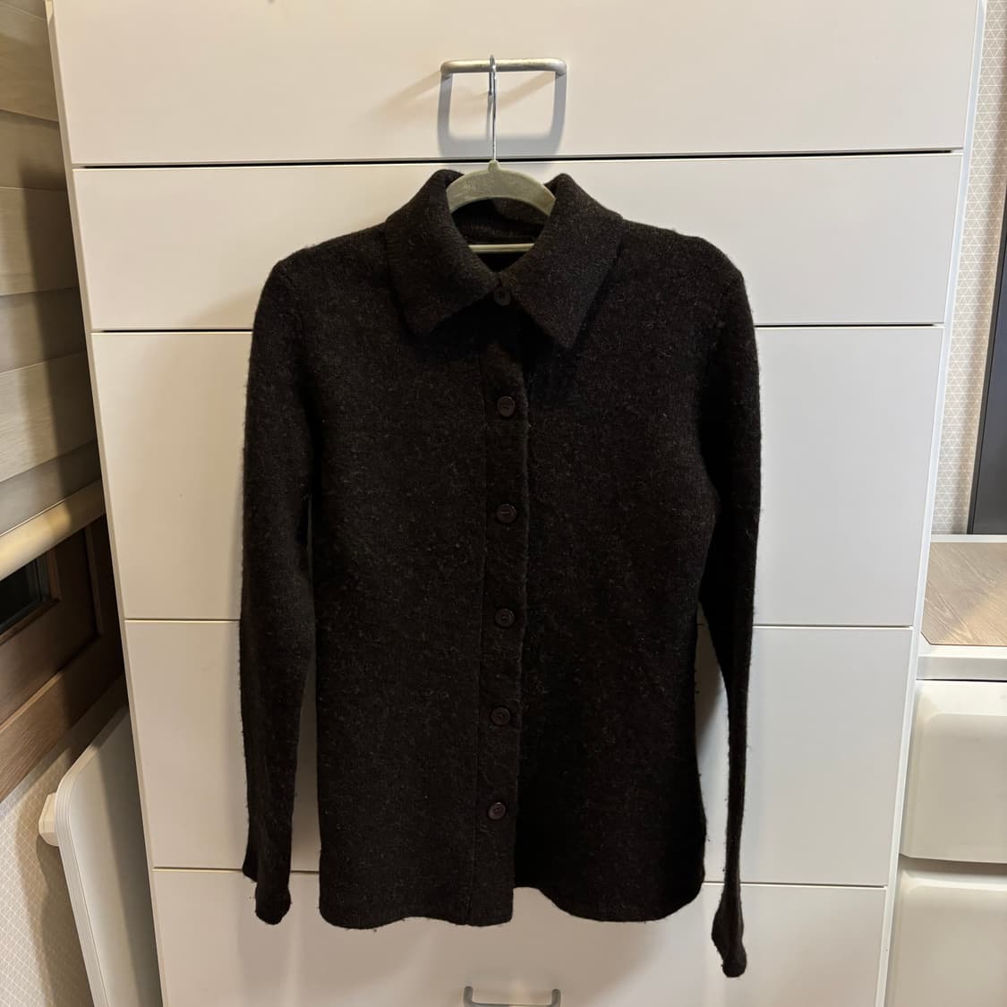 kiyoko takase 울 100% 브라운 니트 가디건 상품이미지1