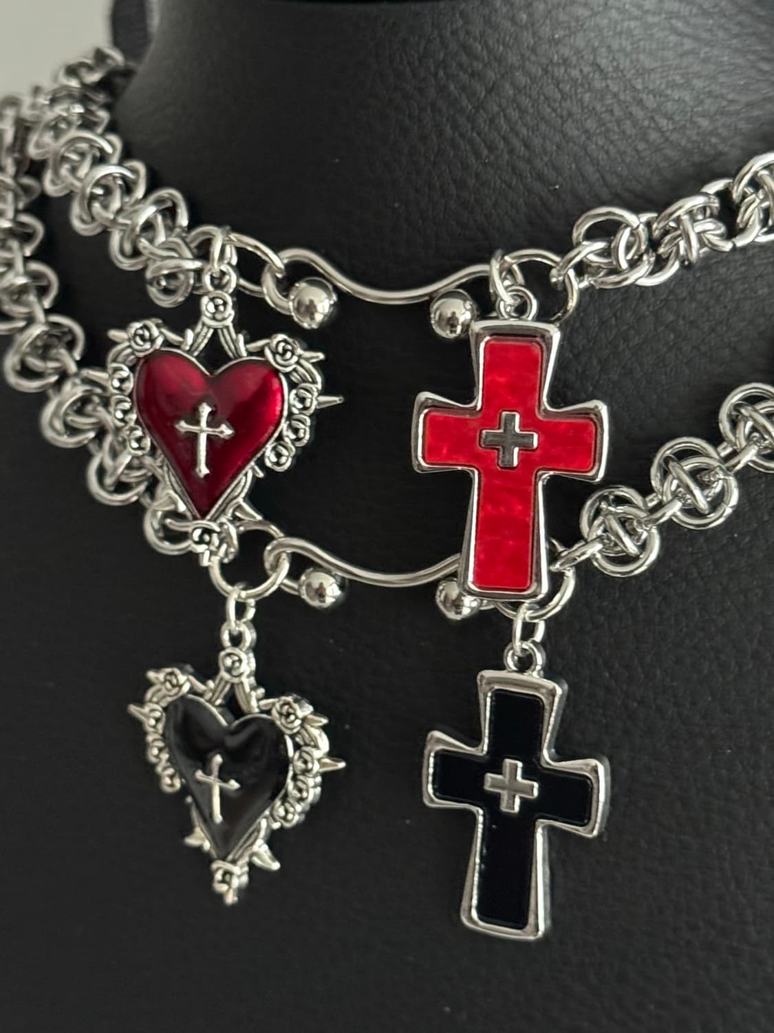 사랑애 십자가 트라이벌 피어싱 펑크 갸루 목걸이  상품이미지5