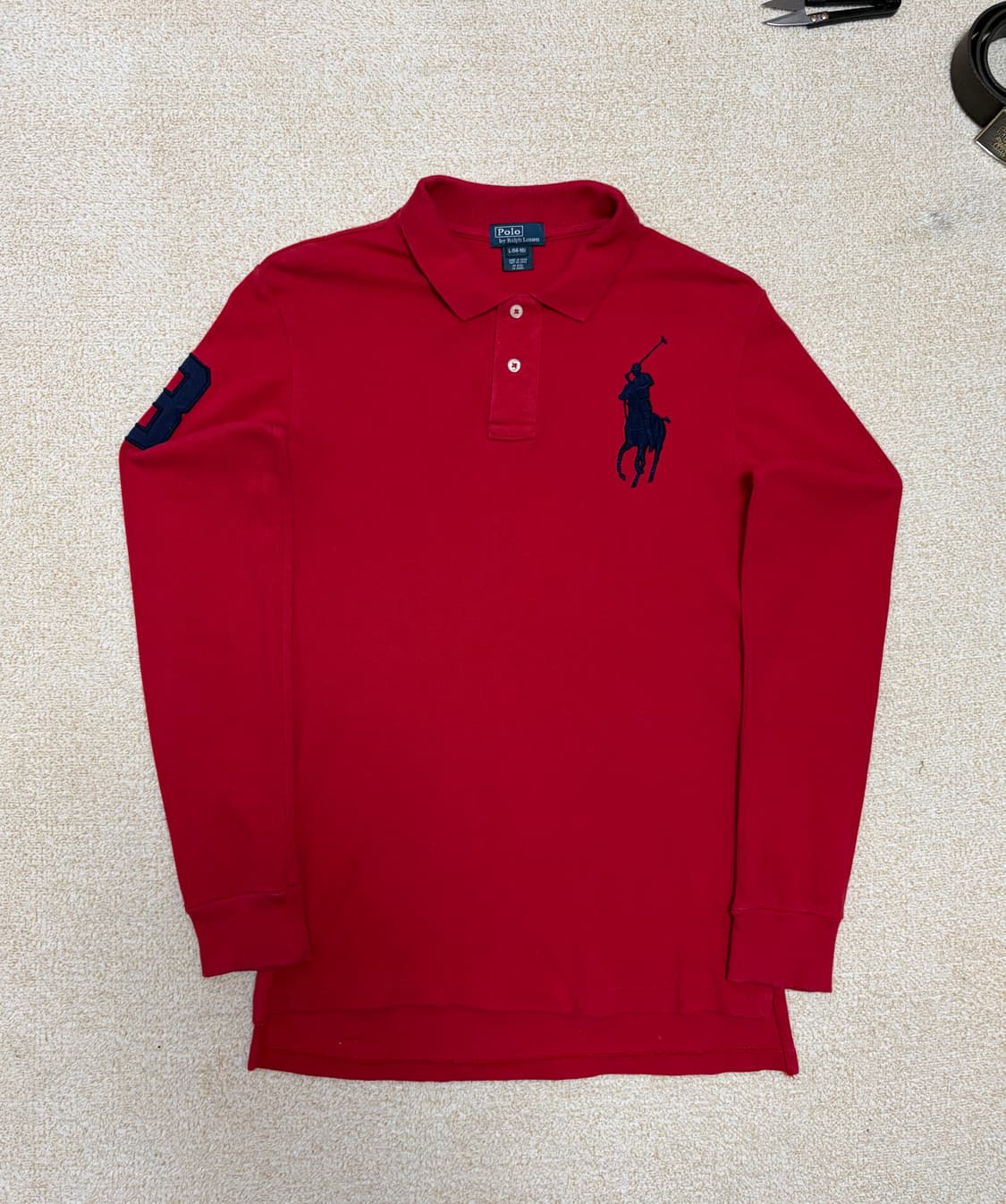 여성55-66) 폴로 랄프로렌 빅포니 긴팔 카라티 레드 치프키프 상품이미지1