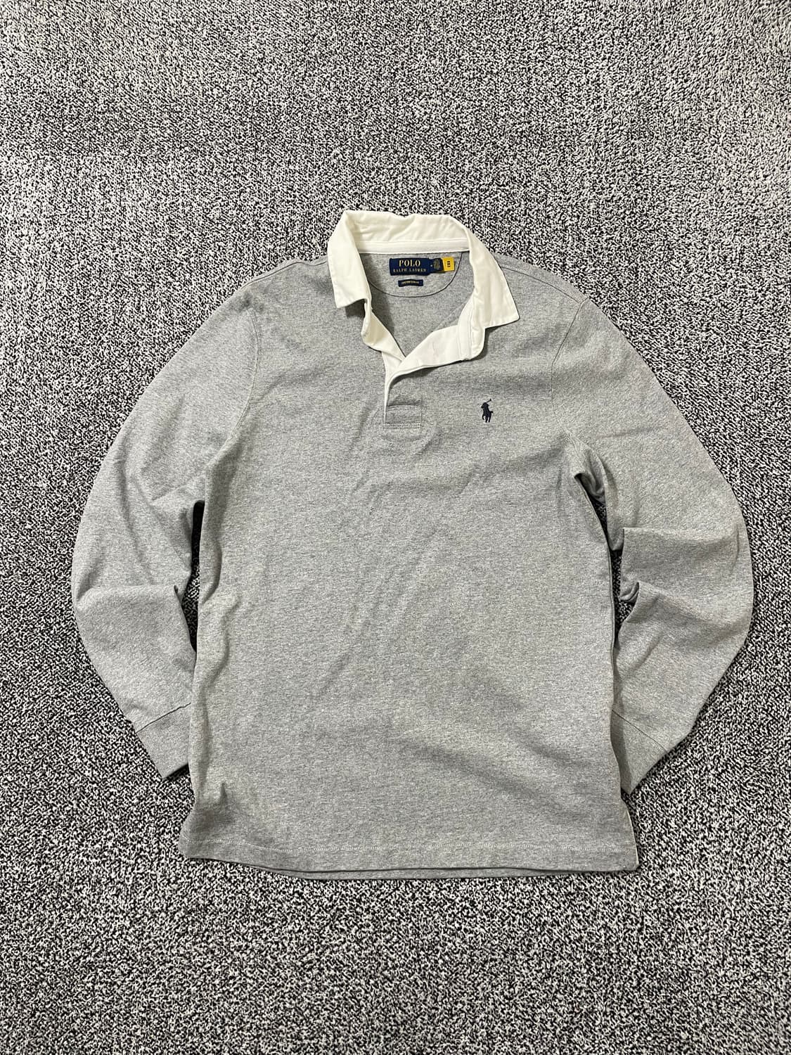 빈티지9. 폴로랄프로렌 그레이 럭비 셔츠 슬리브 상품이미지1