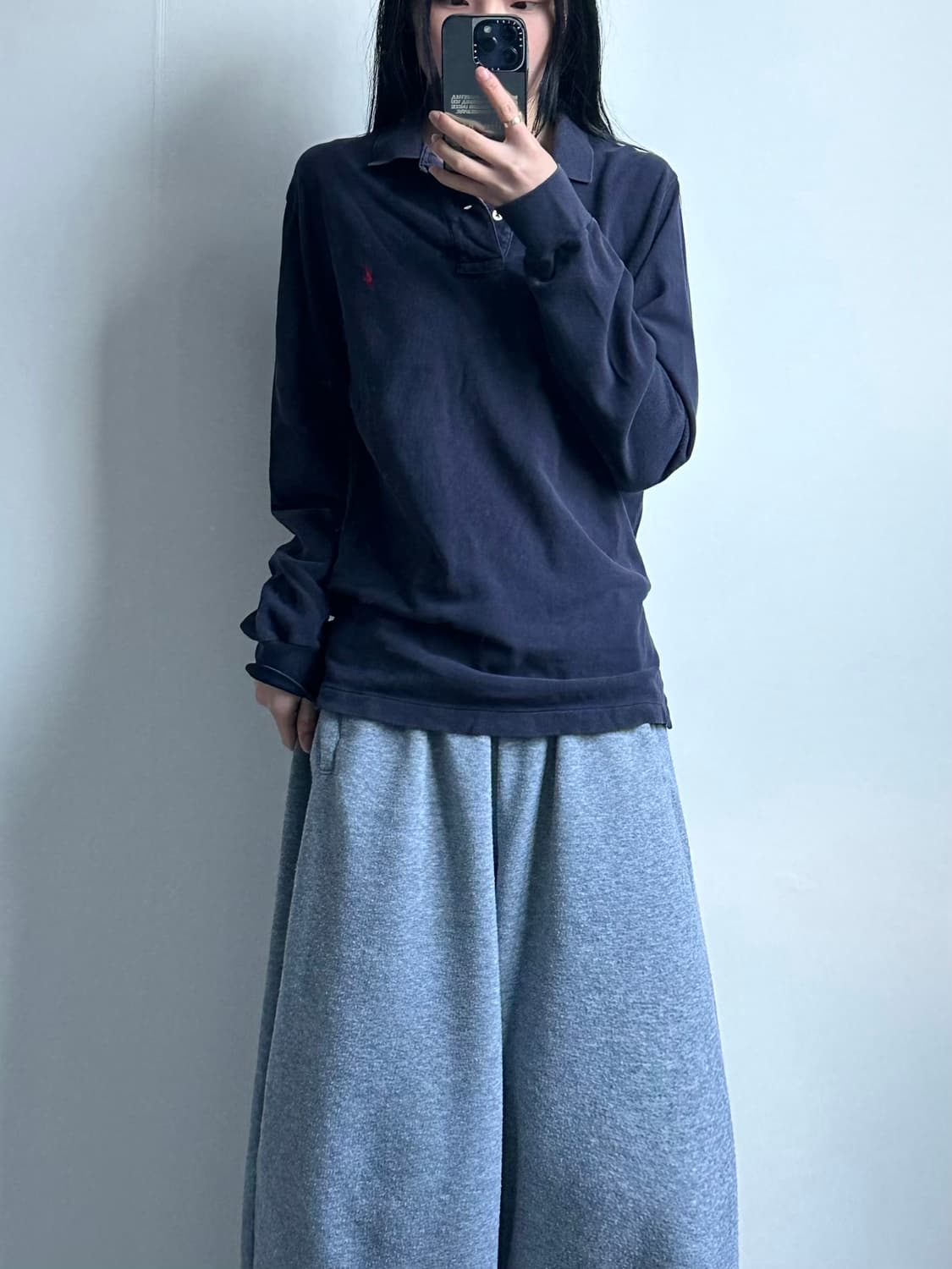 폴로 랄프로렌 네이비 긴팔 카라 티셔츠 상품이미지1