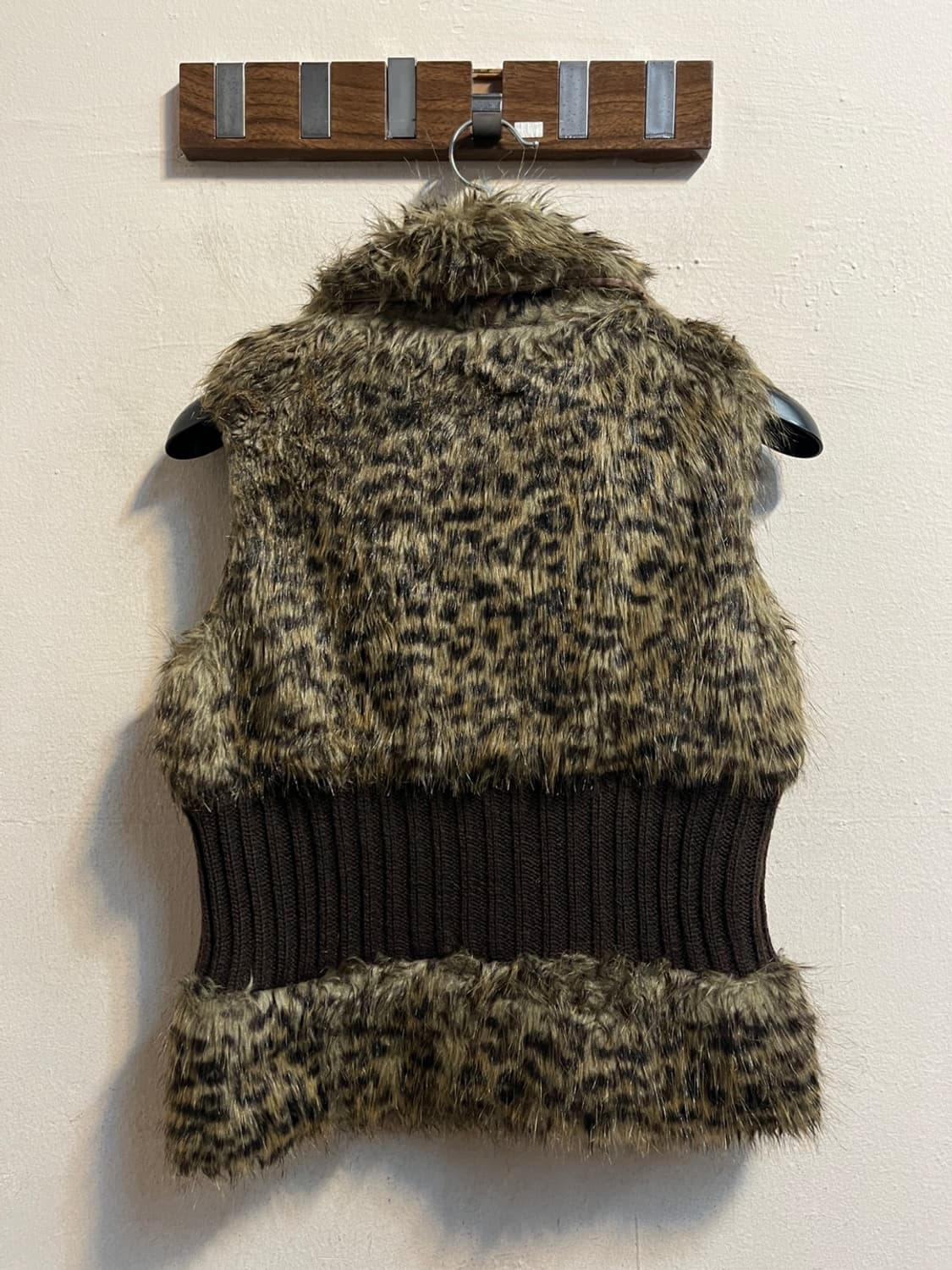 유즈드 레오파드 퍼 베스트 상품이미지8