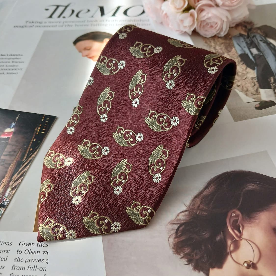 소니아 리키엘 실크 브라운 넥타이 10cm 새제품 A19018
 상품이미지2