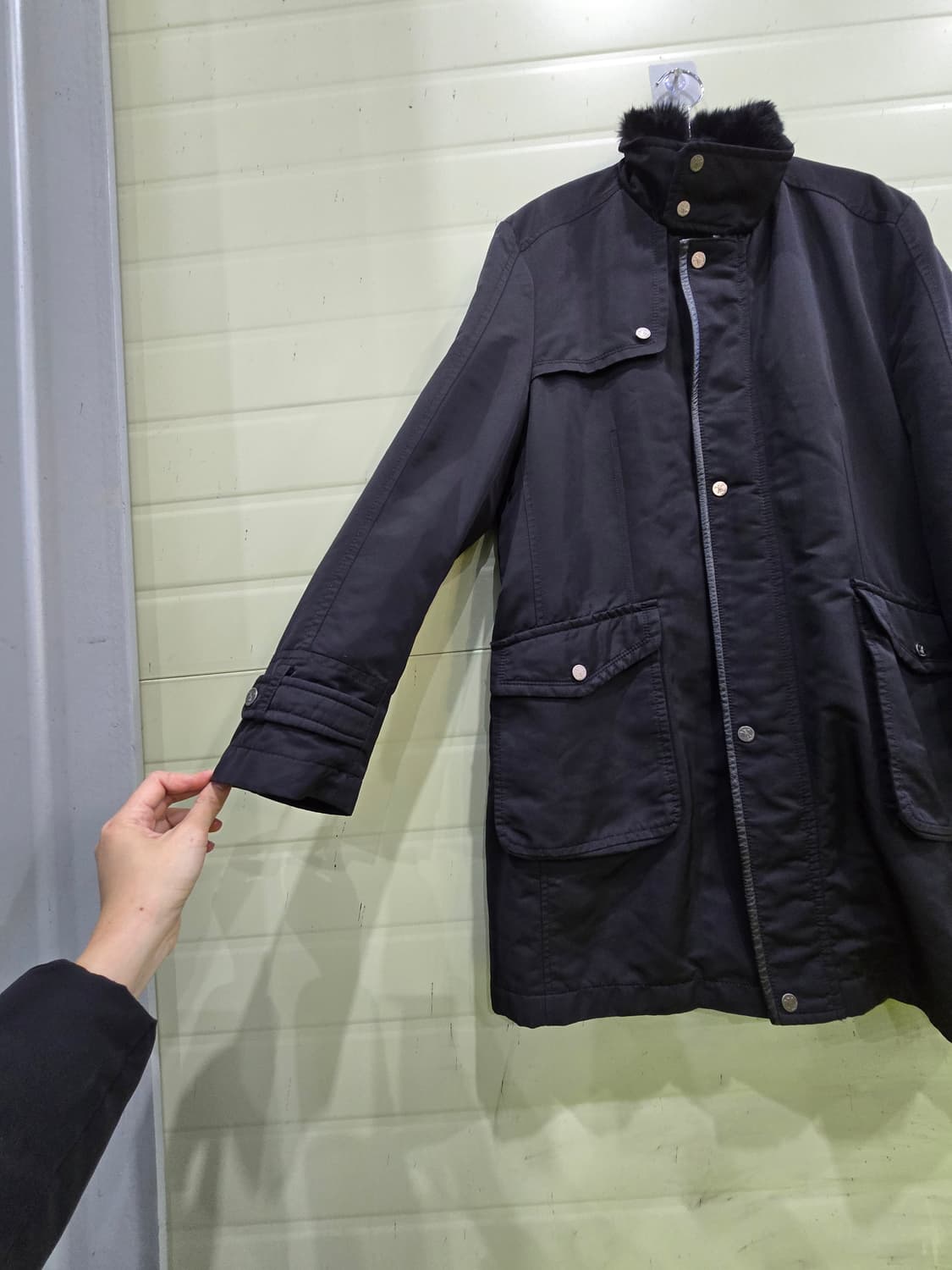 킨록 남성 블랙 코트 100-175 상품이미지2