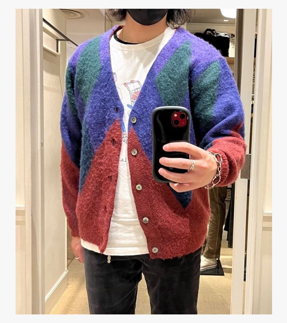 BEAMS - ARGYLE SHAGGY CARDIGAN 상품이미지2