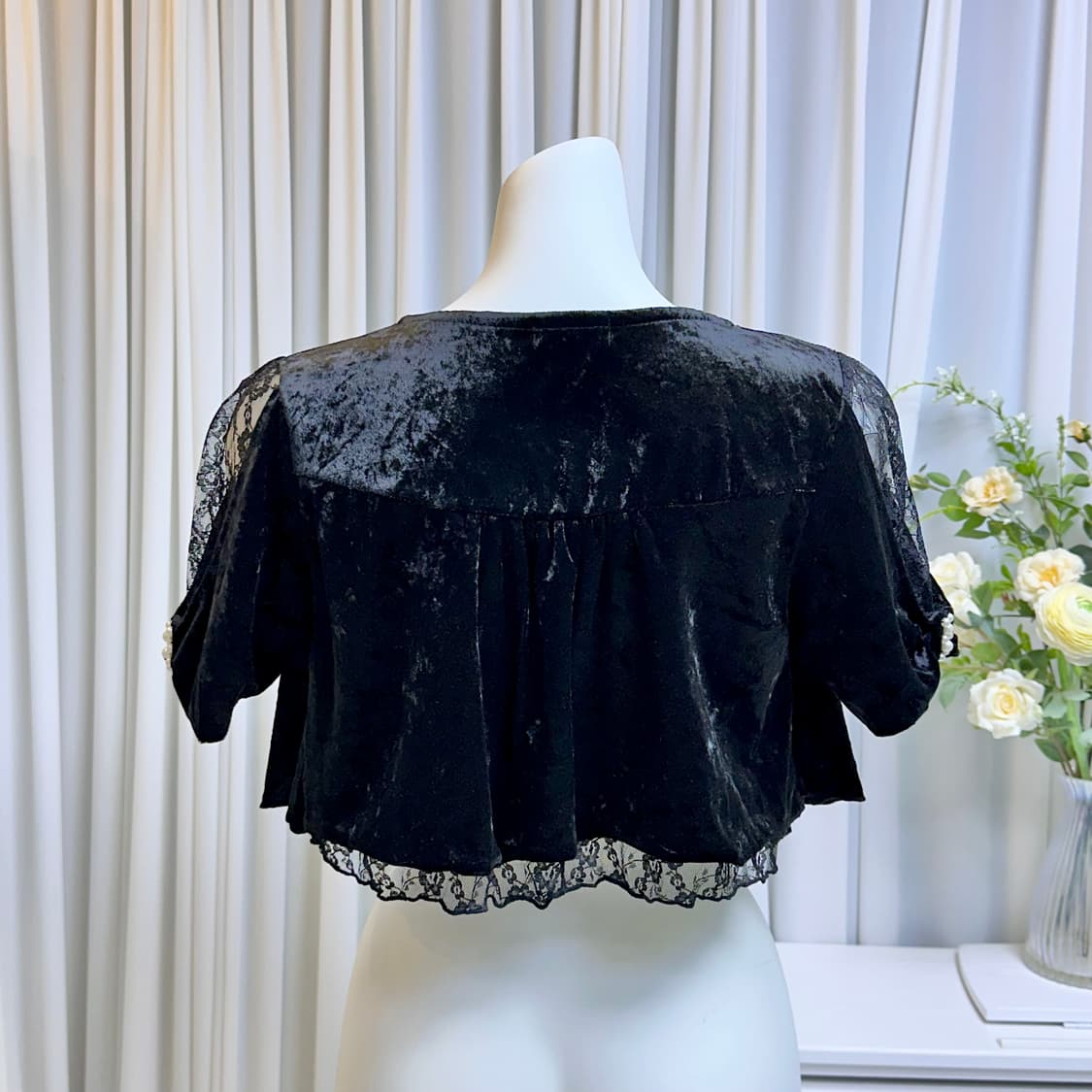 엑시즈팜 벨벳 레이스 볼레로 상품이미지3