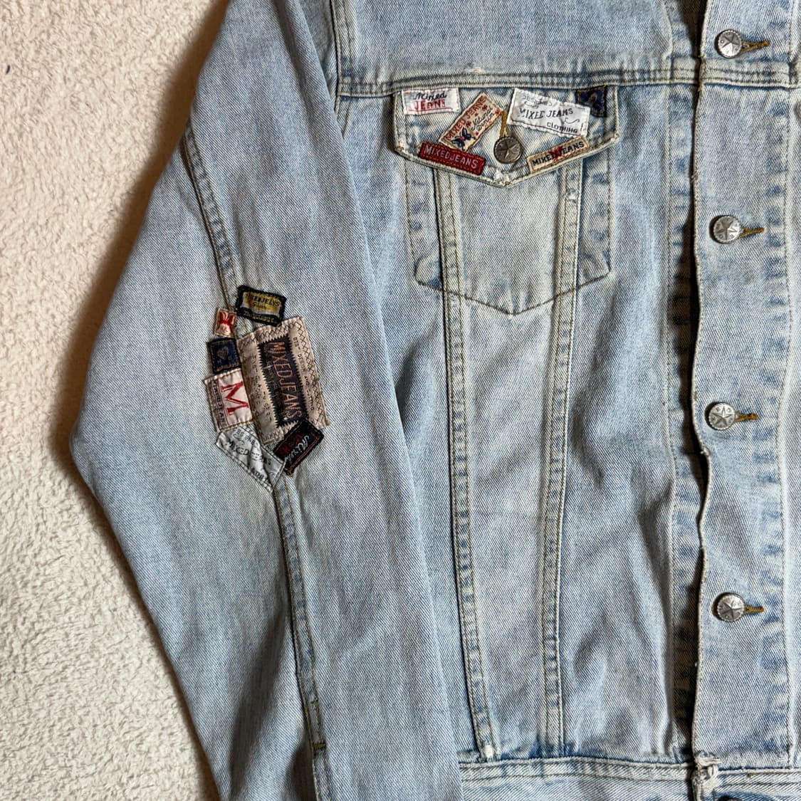 mixedjeans 빈티지 카라 연청자켓 상품이미지3
