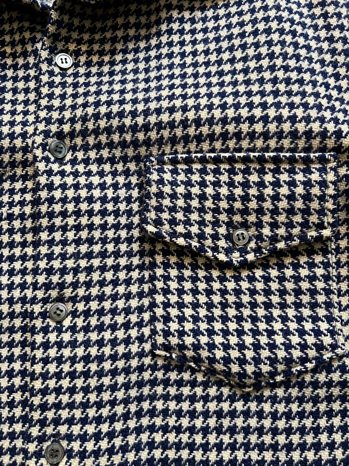 [M]7~80's 유로 빈티지 하운드투스 체크 울 셔츠 상품이미지3