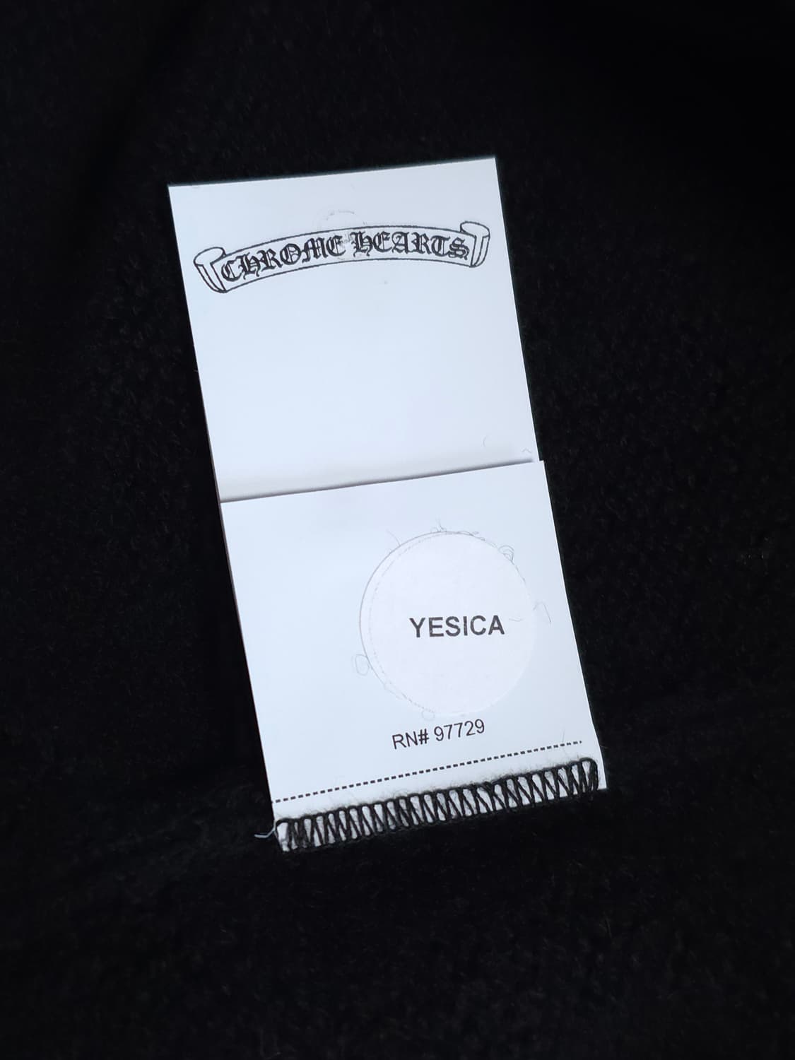 [L] 크롬하츠 플로랄 자수 캐시미어 후드 블랙 상품이미지9