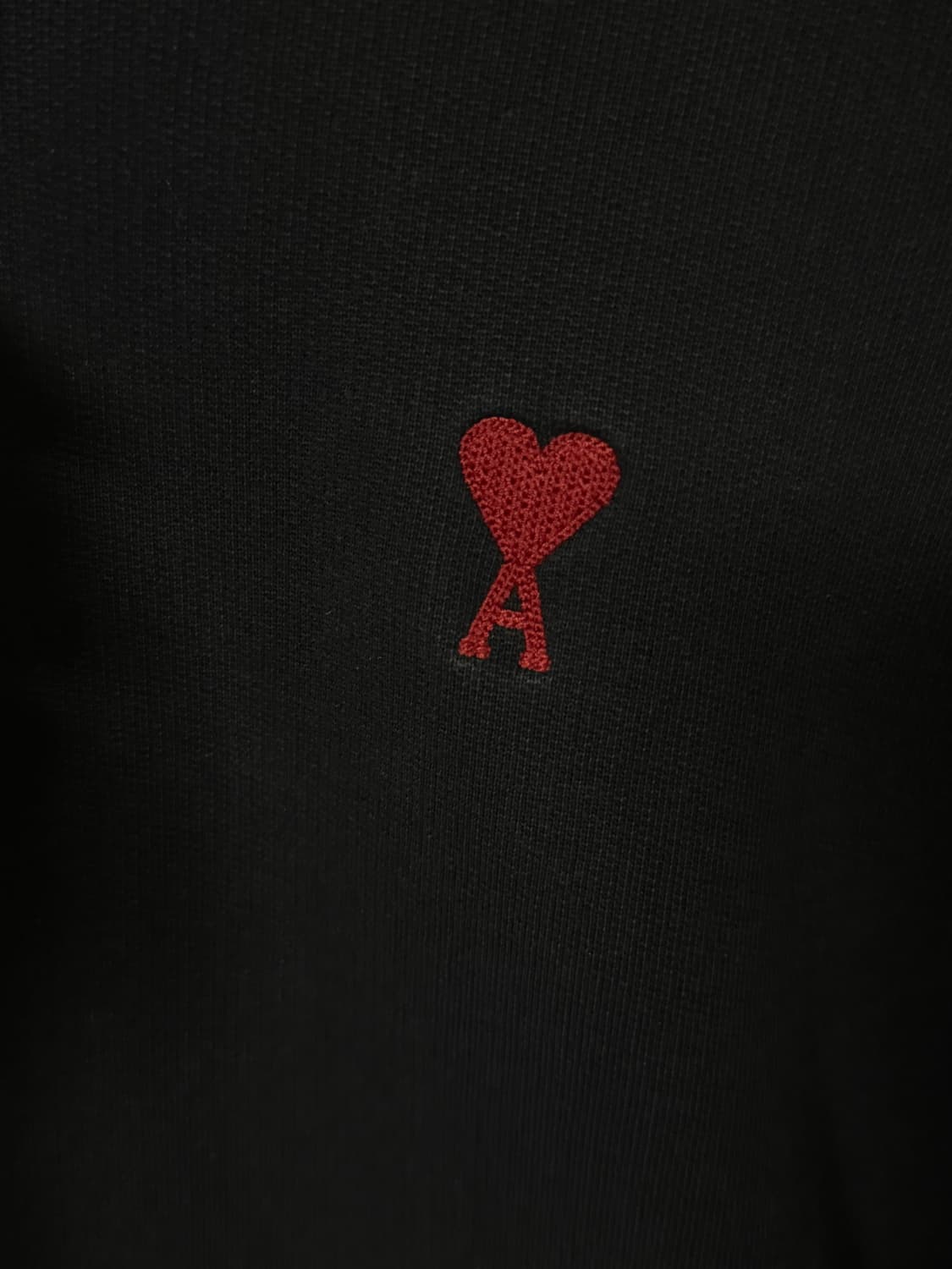 아미 스몰로고 하트 자수 후드집업 블랙 상품이미지4