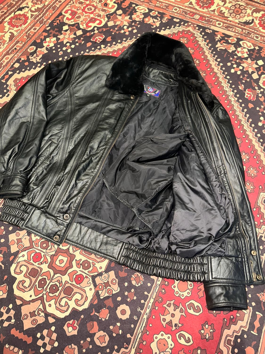 ( XL ) 가죽자켓 레더자켓 봄버자켓 a2가죽 오버핏가죽 푸퍼자켓 상품이미지7