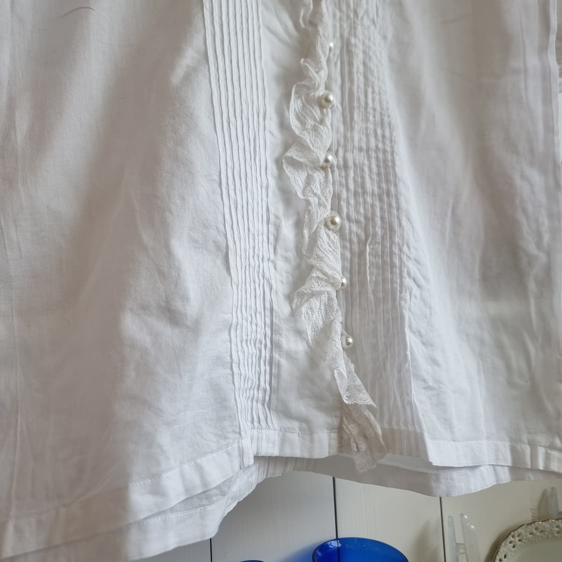 핑크하우스(PINK HOUSE) 화이트 레이스 러플 블라우스 상품이미지7