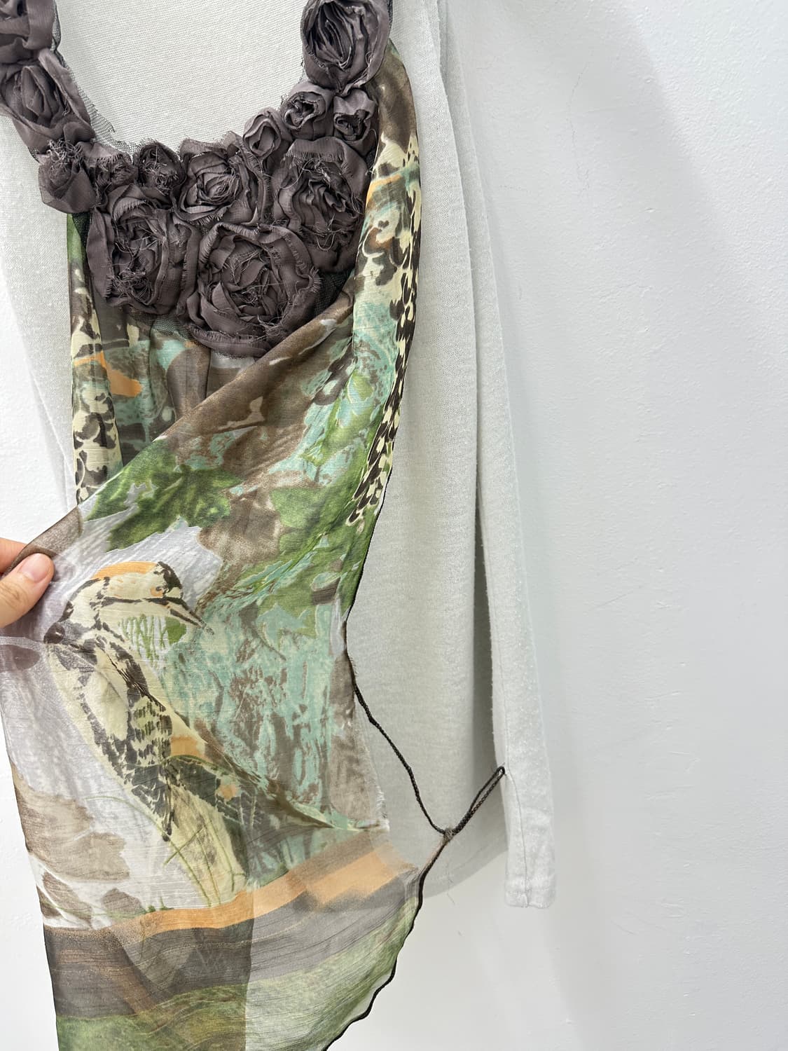 NONE vintage scarf sheer sleeveless 상품이미지4