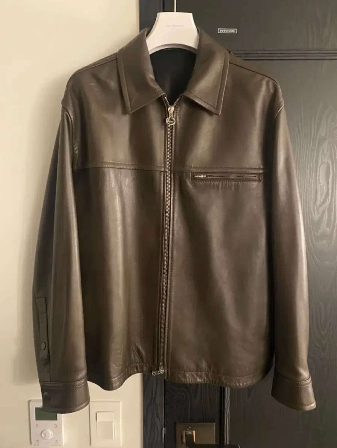 [48] 솔리드옴므 램 스킨 레더 가죽 자켓 브라운 상품이미지1