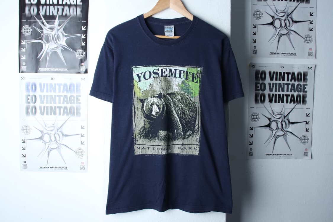 (M-XL) 길단 반팔 티셔츠 90s 년도 USA 요세미티-7B58 상품이미지2