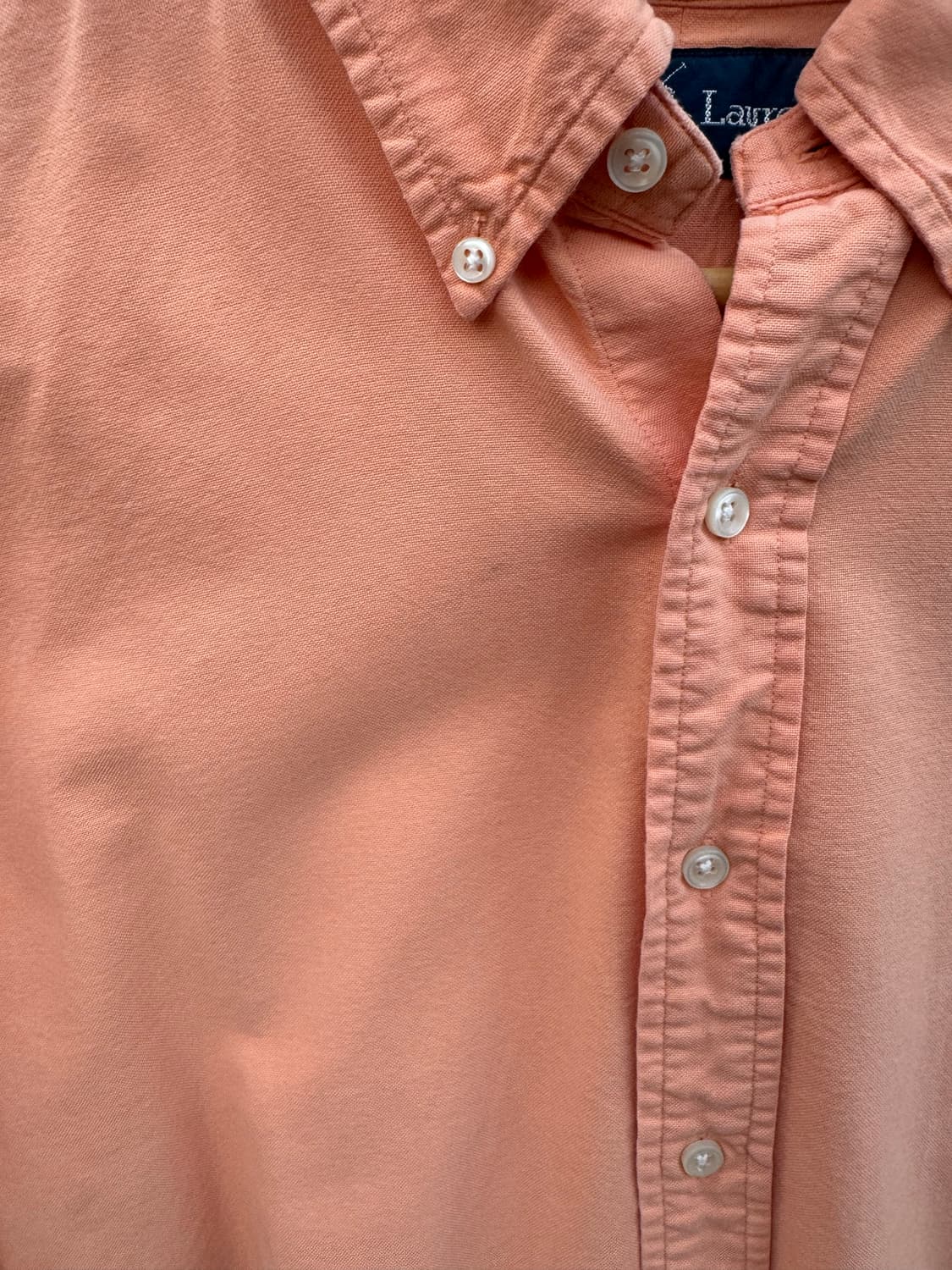 폴로 랄프로렌 빈티지 페이딩 코튼 부드러운 셔츠 오렌지 m 상품이미지5