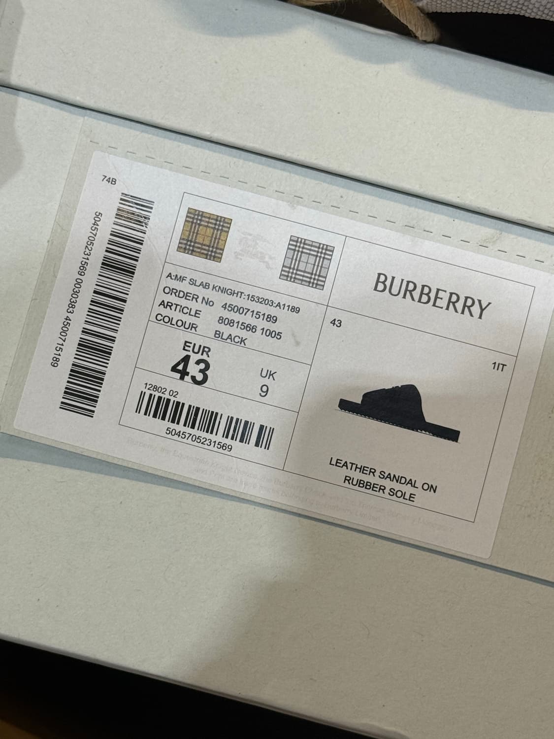 버버리 Burberry EKD Slab Leather Slides 상품이미지9