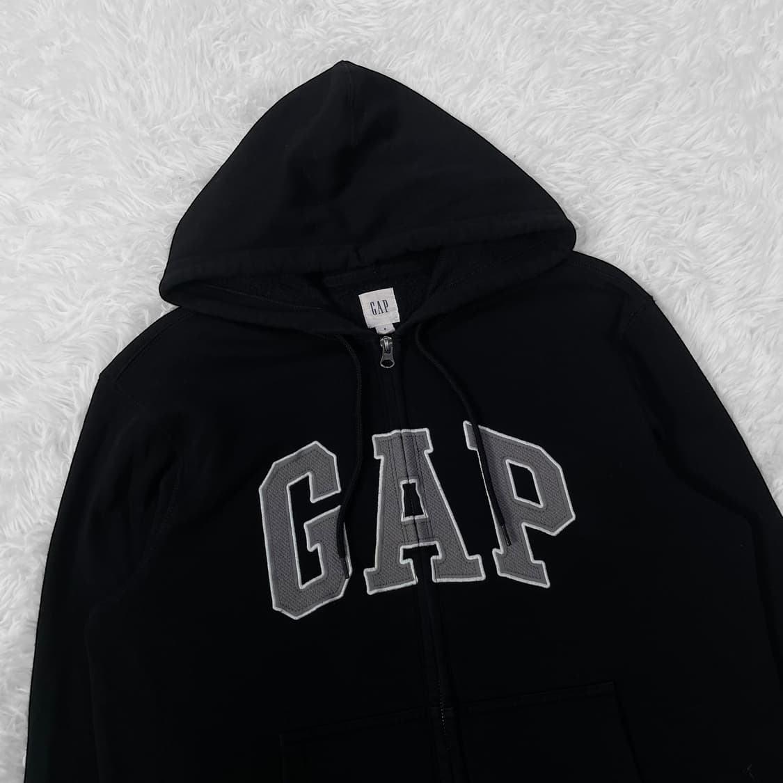 갭 GAP 스펠 로고 후드집업 블랙 상품이미지3