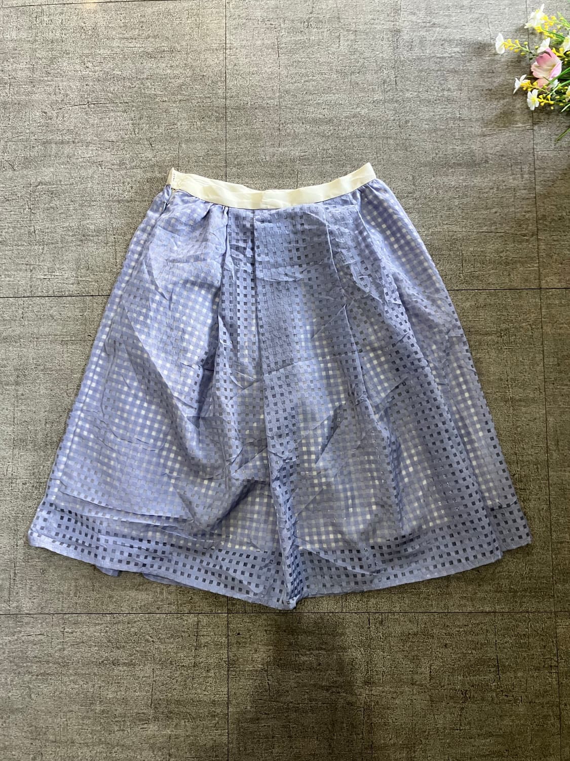 일본빈티지 하구미모리걸 달천깔페어리 풍성 미디스커트 블루 상품이미지1