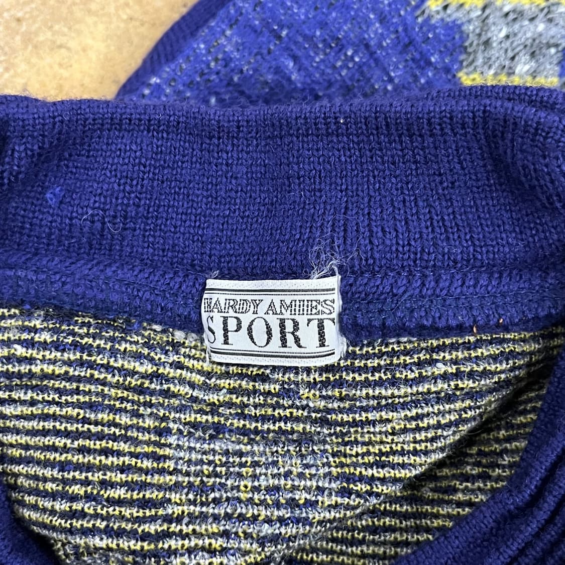 [정품] 빈티지 아가일 패턴 니트 블루 b18 상품이미지5