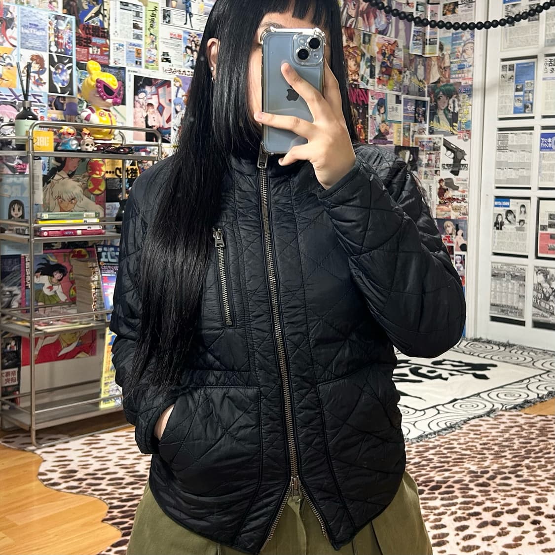 일본 빈티지 뽀글이 안감 투웨이 누빔 점퍼 상품이미지2