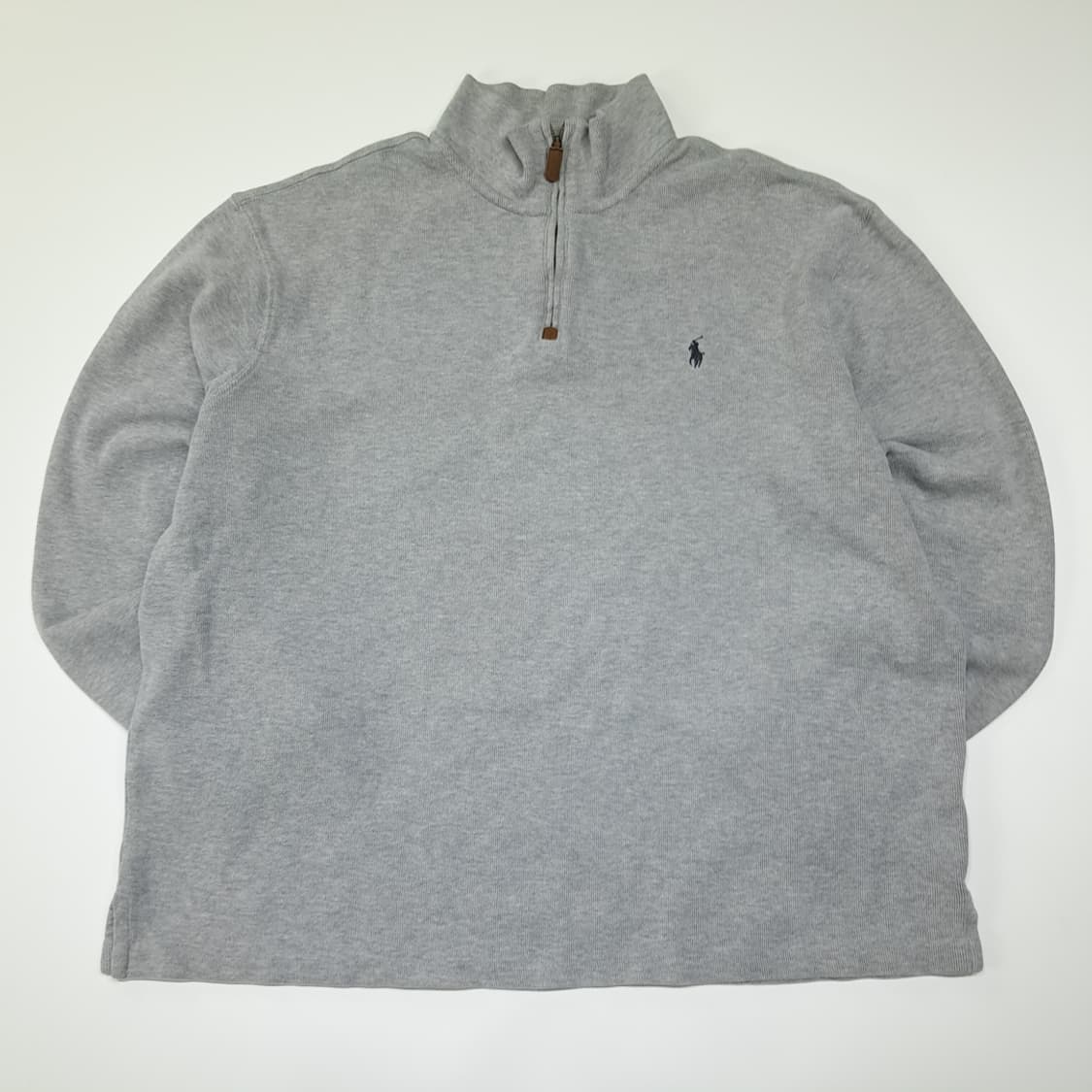 CL831 XL 폴로 90s 가죽풀러 라이트그레이 하프집업 스웻셔츠 상품이미지1