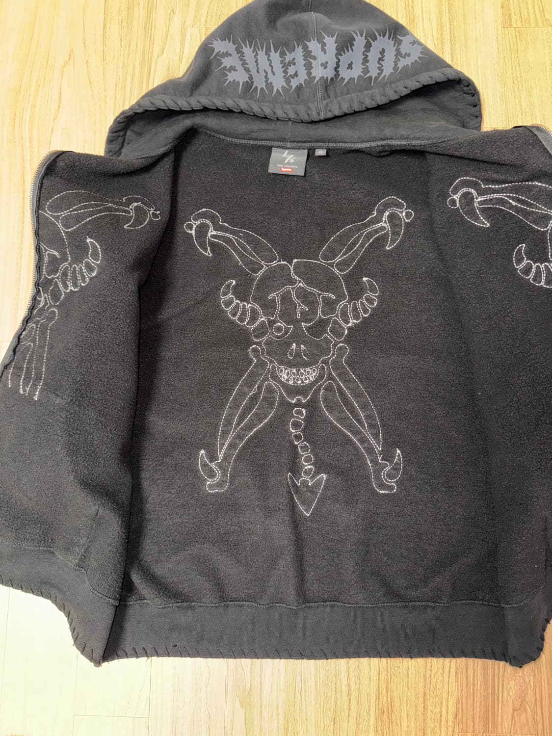 슈프림 X Y’s by 요지야마모토 집업 후드 스웨트셔츠 블랙 XL 상품이미지5