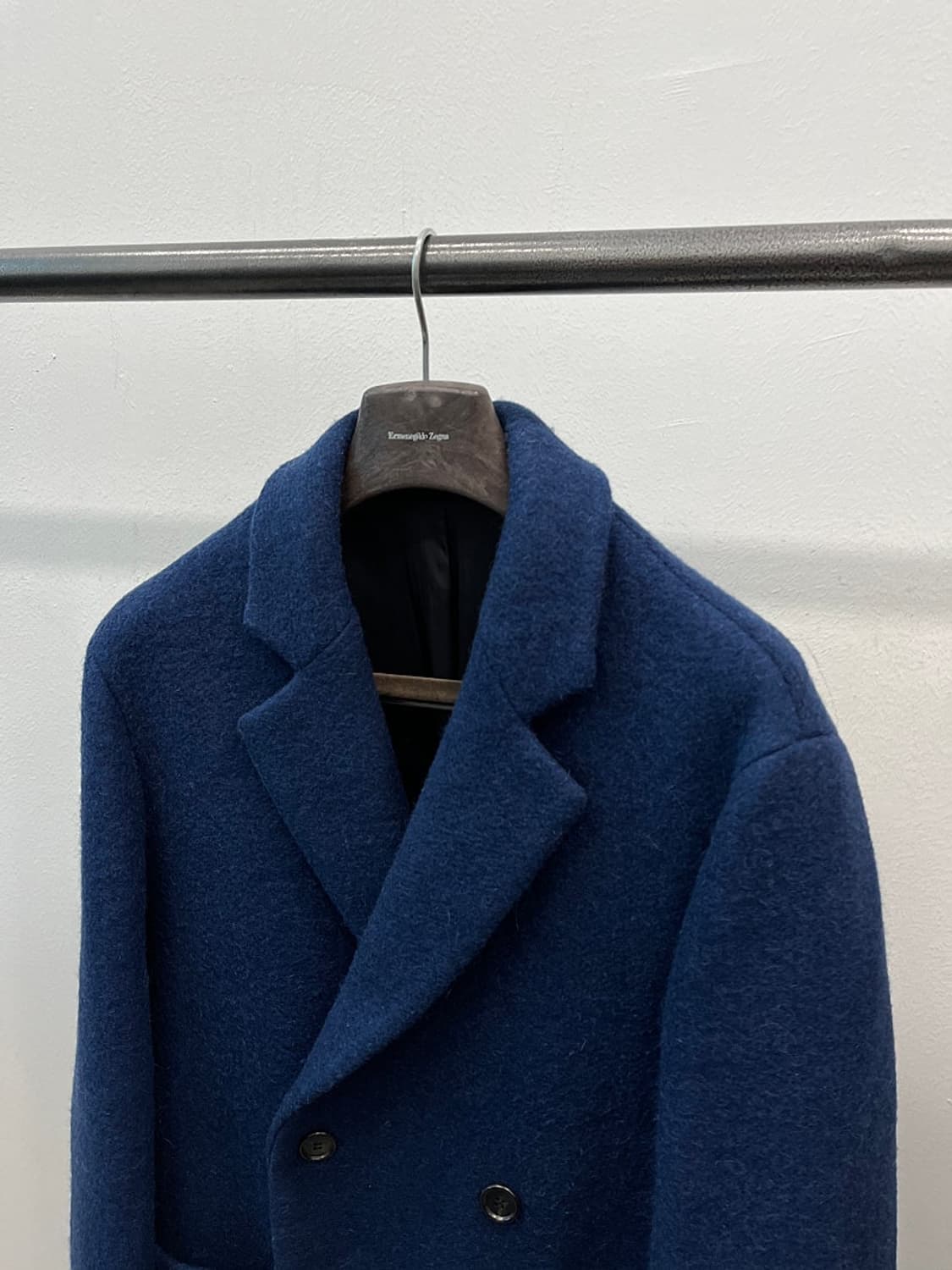 100)시스템옴므 딥블루 울코트  상품이미지2