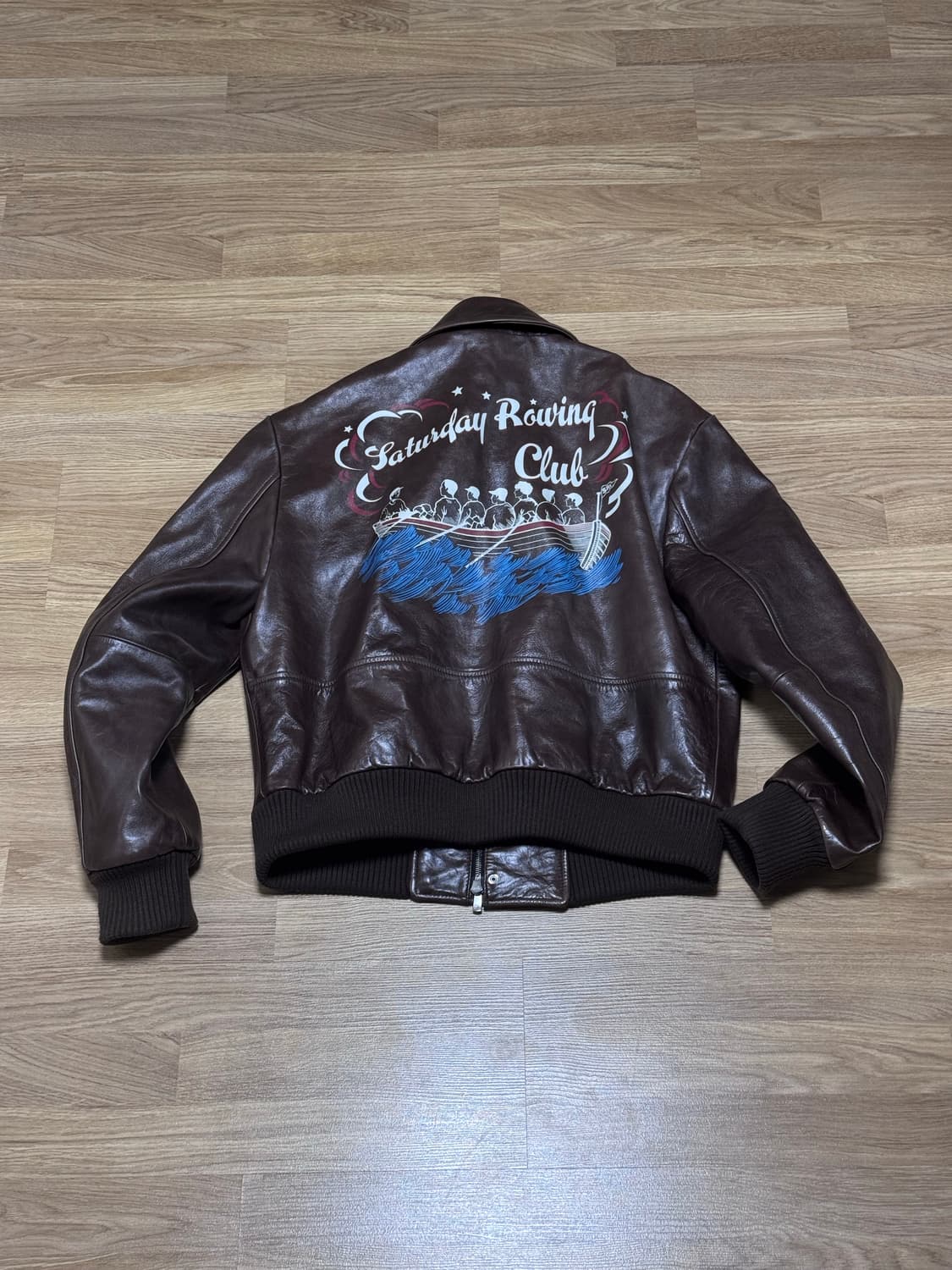 [M사이즈] STU 프린팅 가죽 레더 자켓 상품이미지6