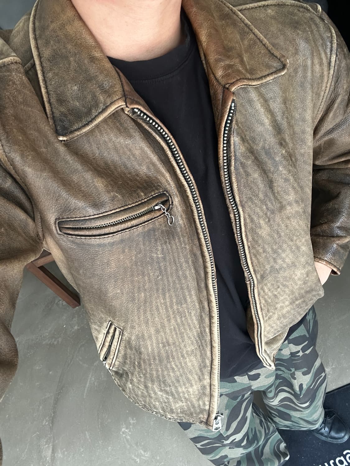 R.B.C 빈티지 레더 라이더 자켓 상품이미지8