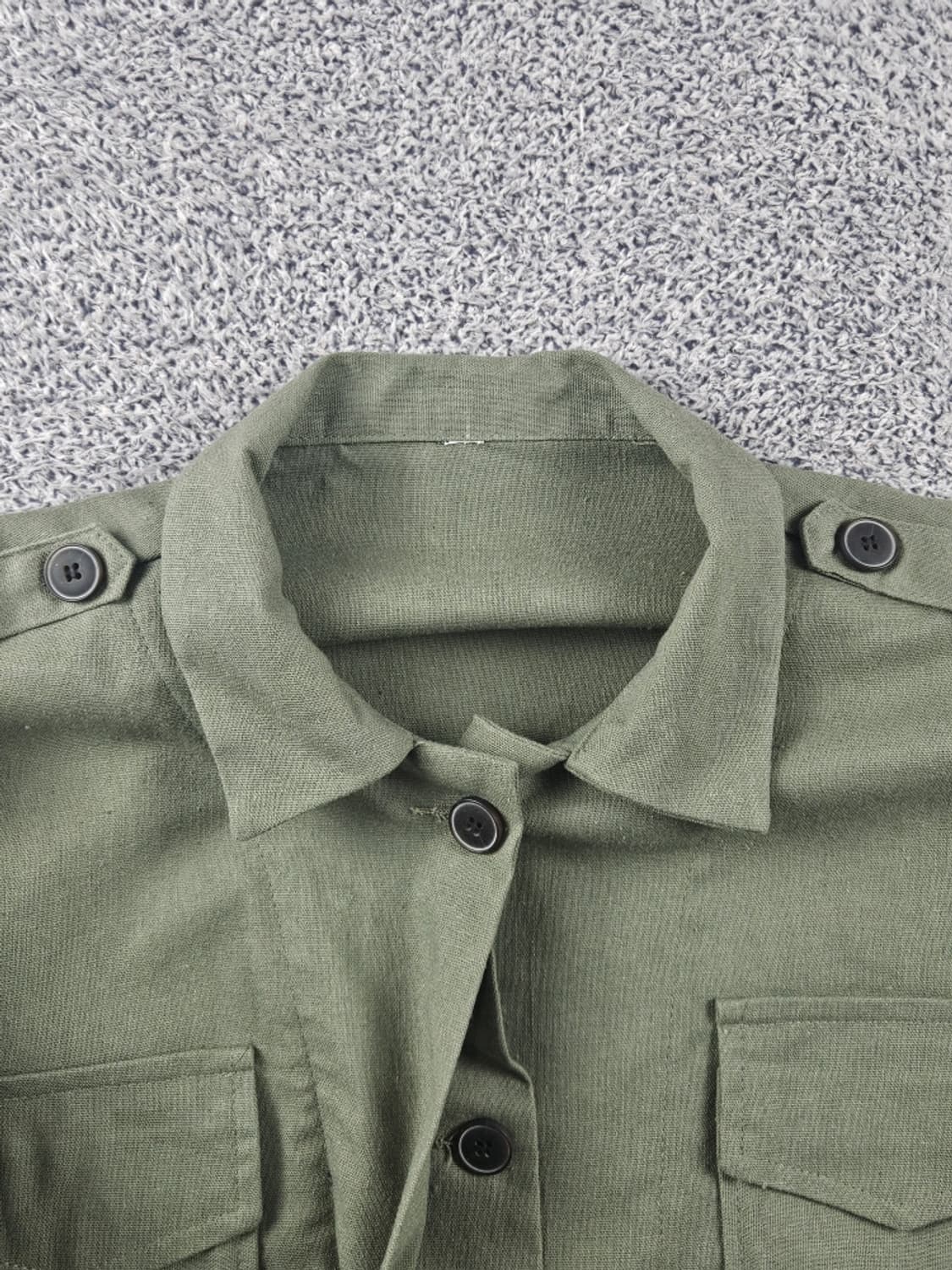 빈티지 올리브 포켓 셔링암 셔츠 ( L추정 ) / 11247 상품이미지8
