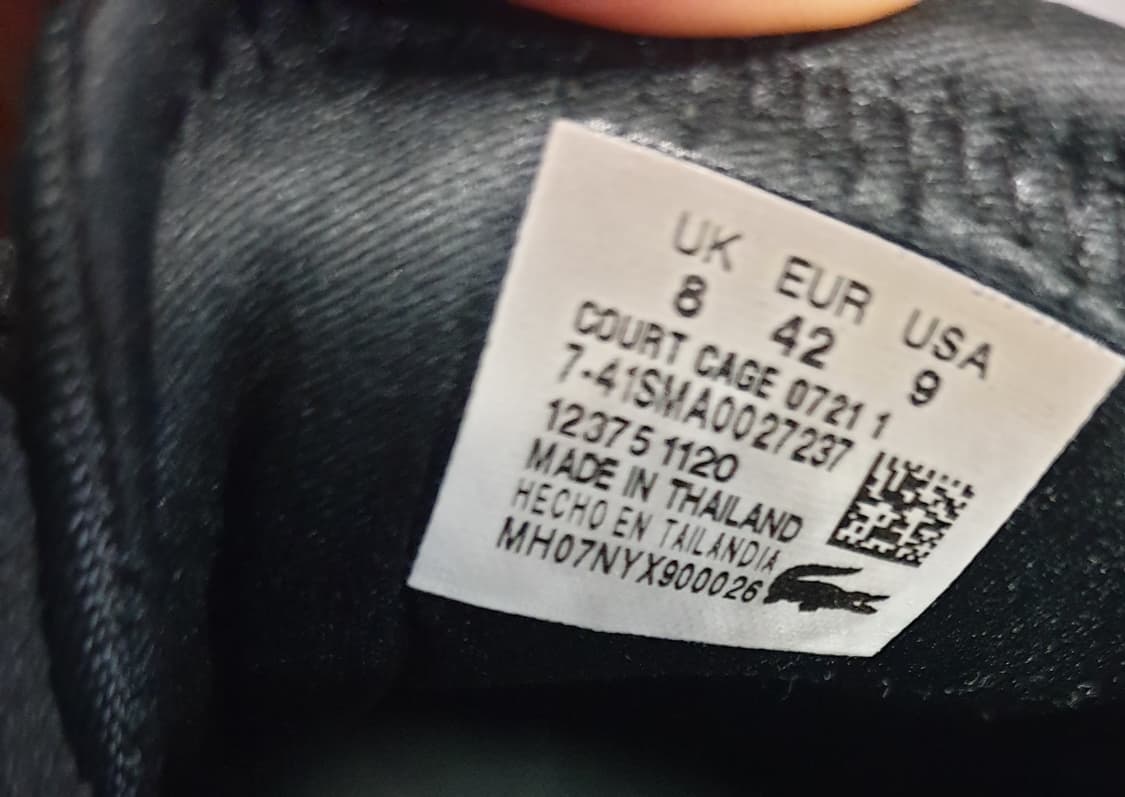 라코스테 코트 케이지 가죽 스니커즈 블랙 EU42(270) 상품이미지6