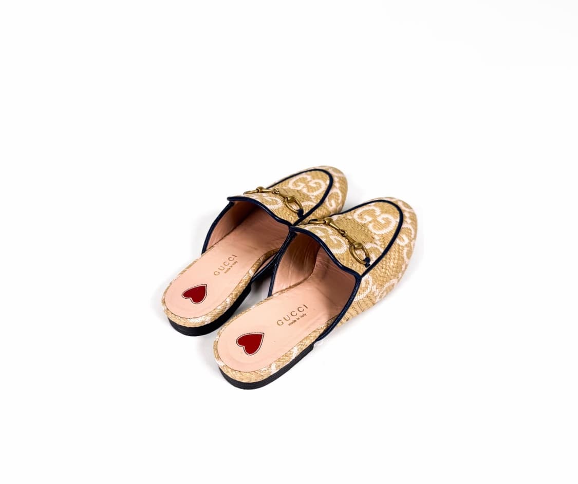 [36] 구찌 여성 프린스타운 GG로고 홀스빗 뮬 블로퍼 슬리퍼 베이지 상품이미지5