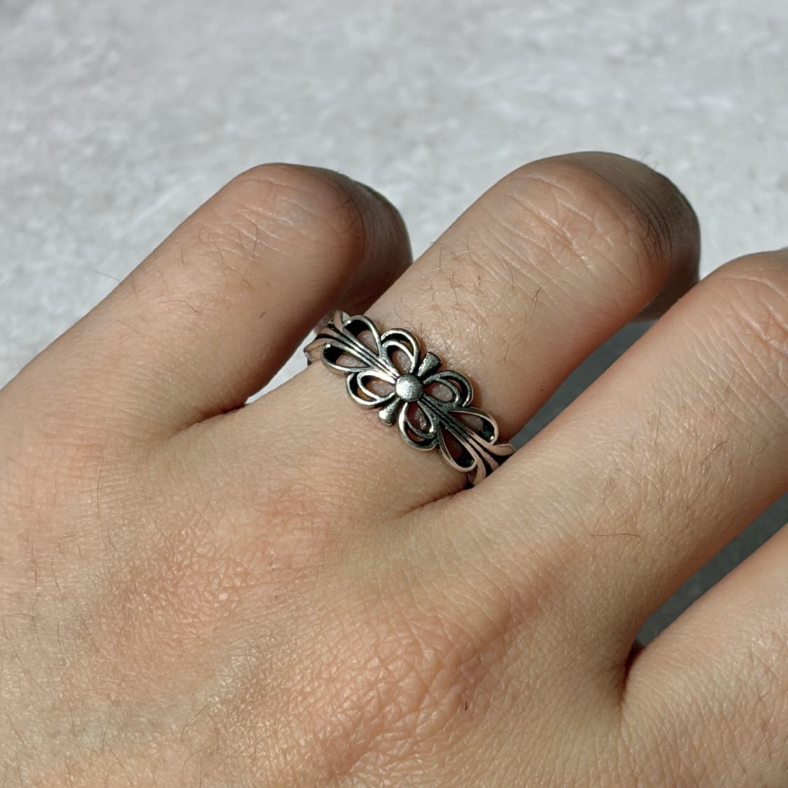 Oribell 크롬 플로랄 925실버 오픈링 반지 상품이미지1