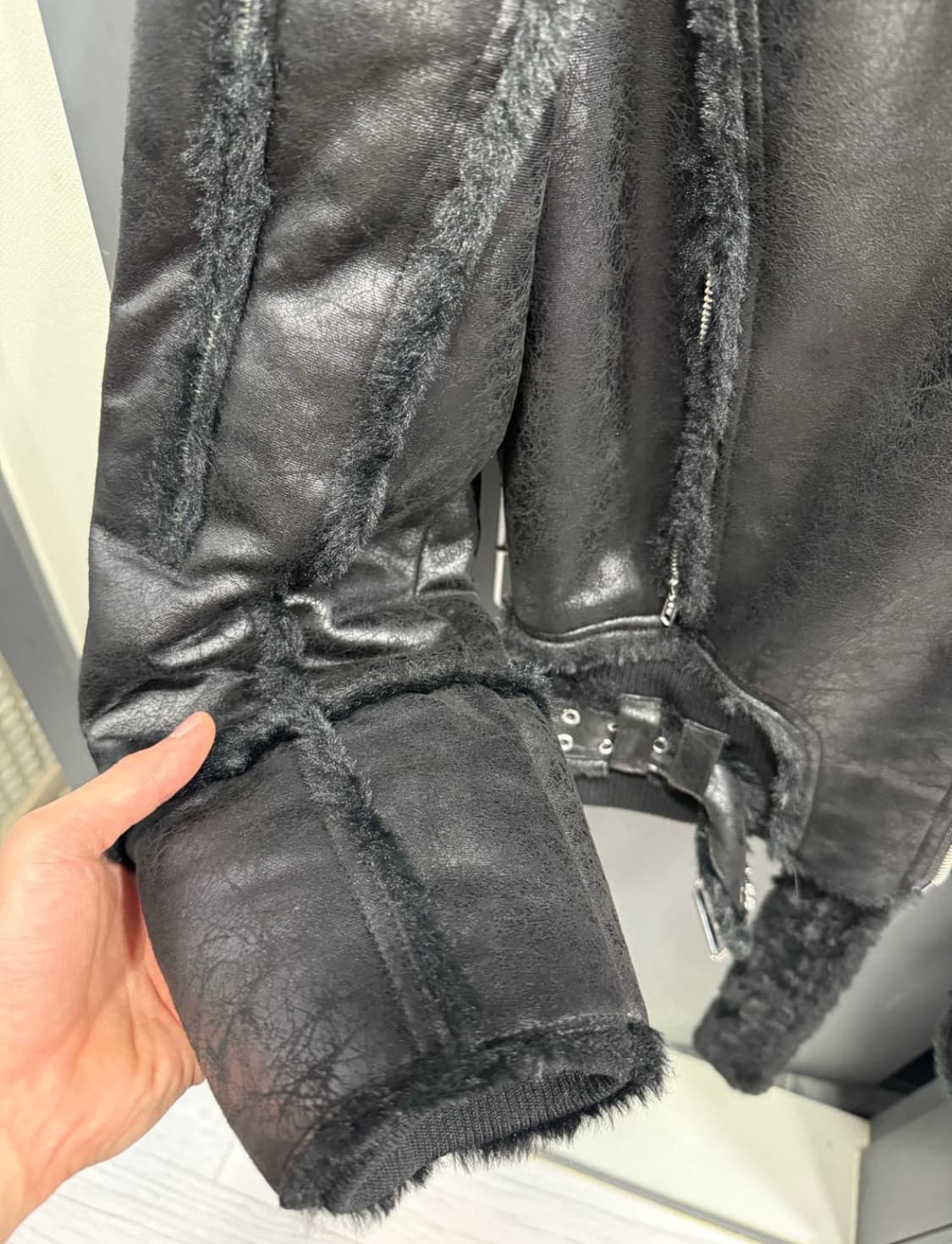 레이서 월드와이드 쉽스킨 퍼 자켓 M size 상품이미지3