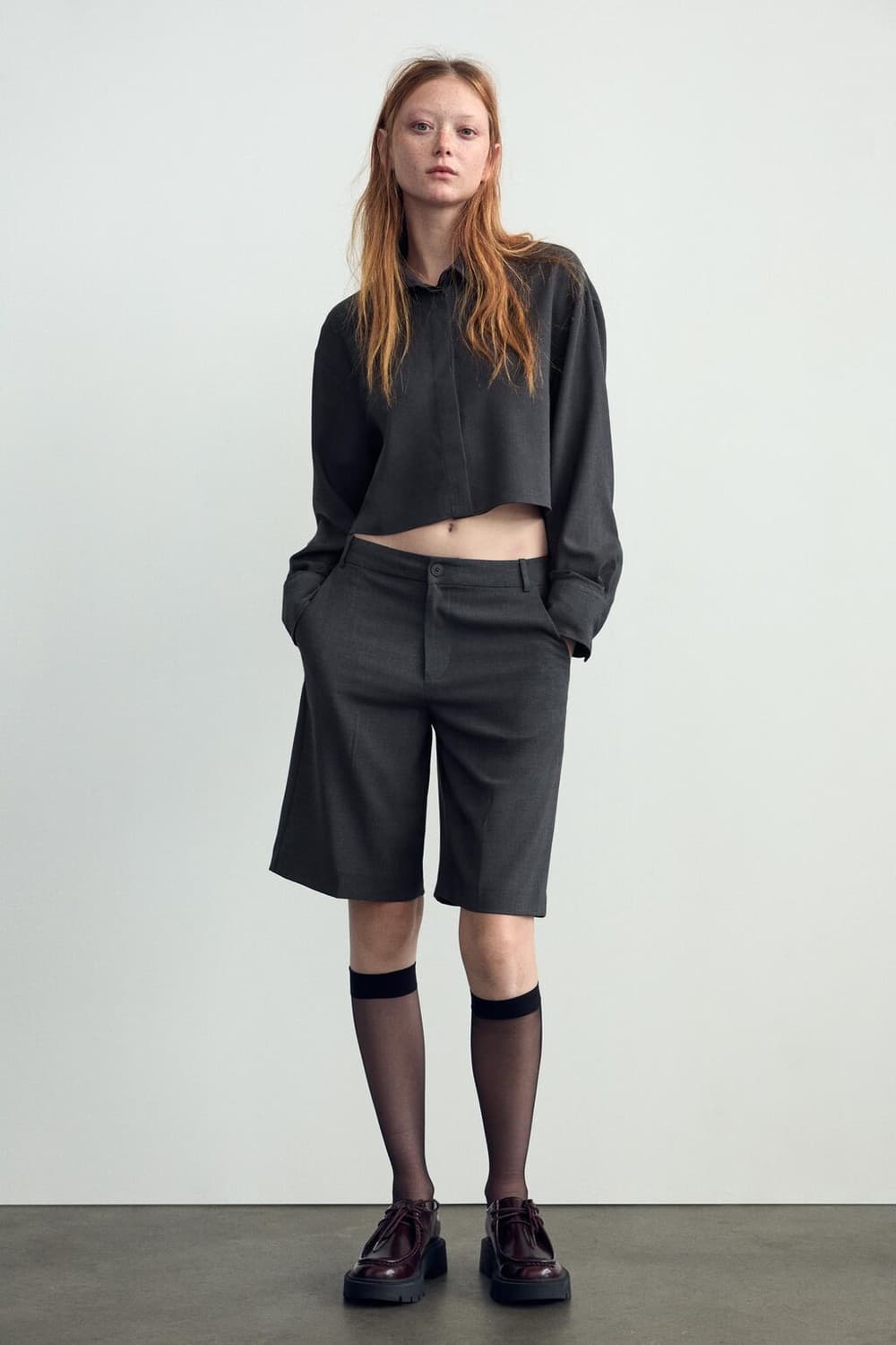 ZARA 자라 회색 셔츠 상품이미지1