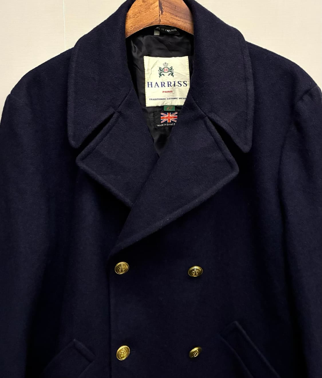 (105)Harriss paris 해리스 울 금장 더블 브레스트 피코트 상품이미지4