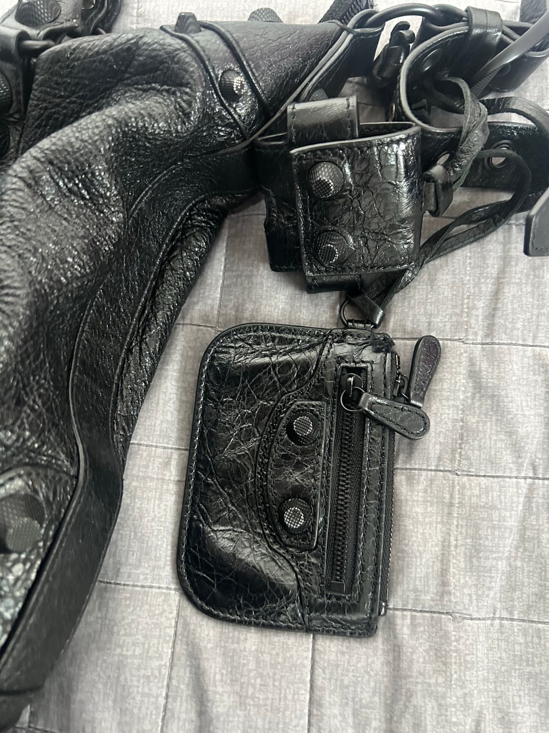 발렌시아가 르카골 미디엄 토트백 올블랙 상품이미지3